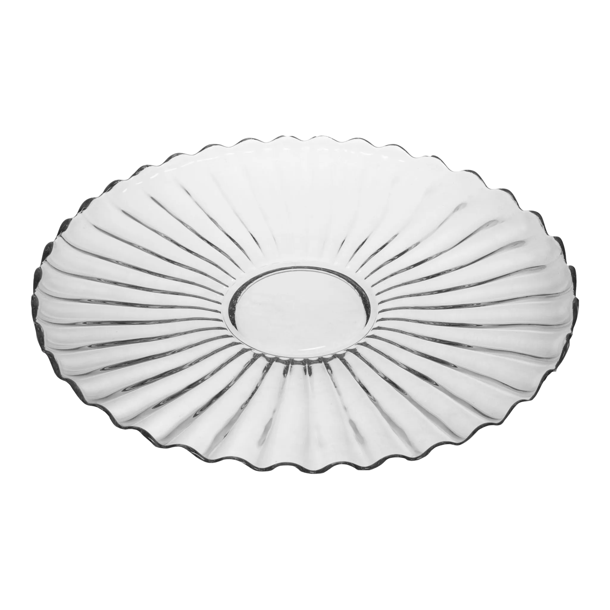 Large Fluted Round Vintage Crystal Serving Platter Chairish