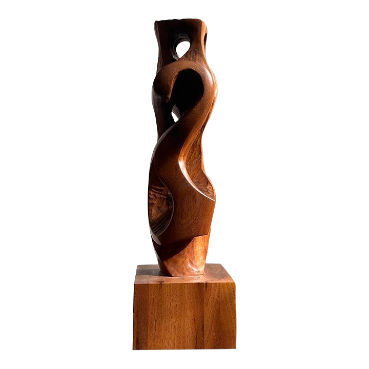 Mid 20th Century Hand Carved Wood Sculpture by Quebec Artist Simon