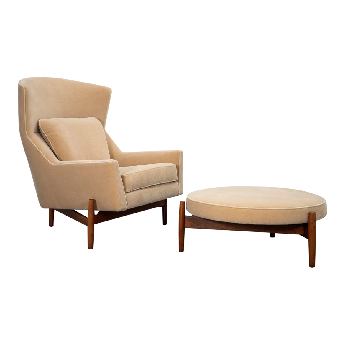 Jens Risom Big Chair and Ottoman Chairish