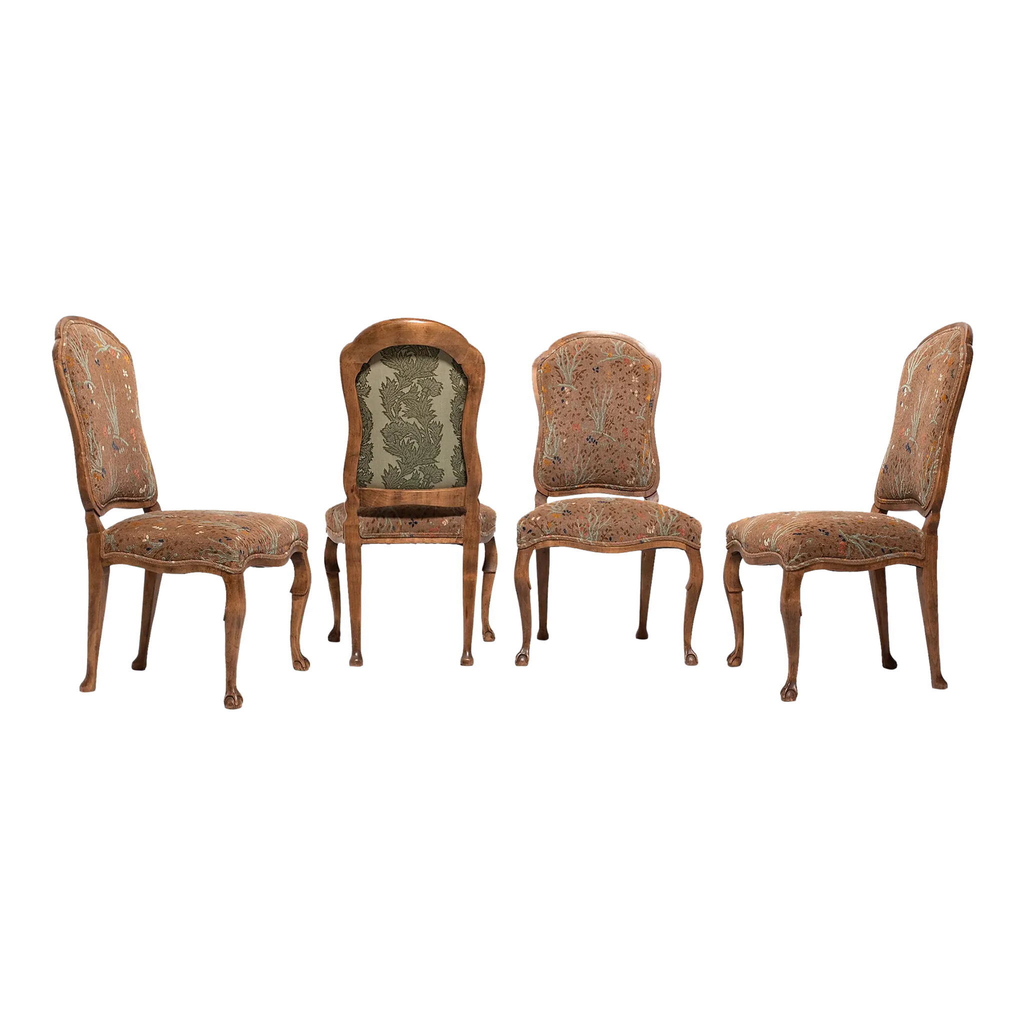 Louis XV Style Upholstered Dining Chairs - Set of 4
