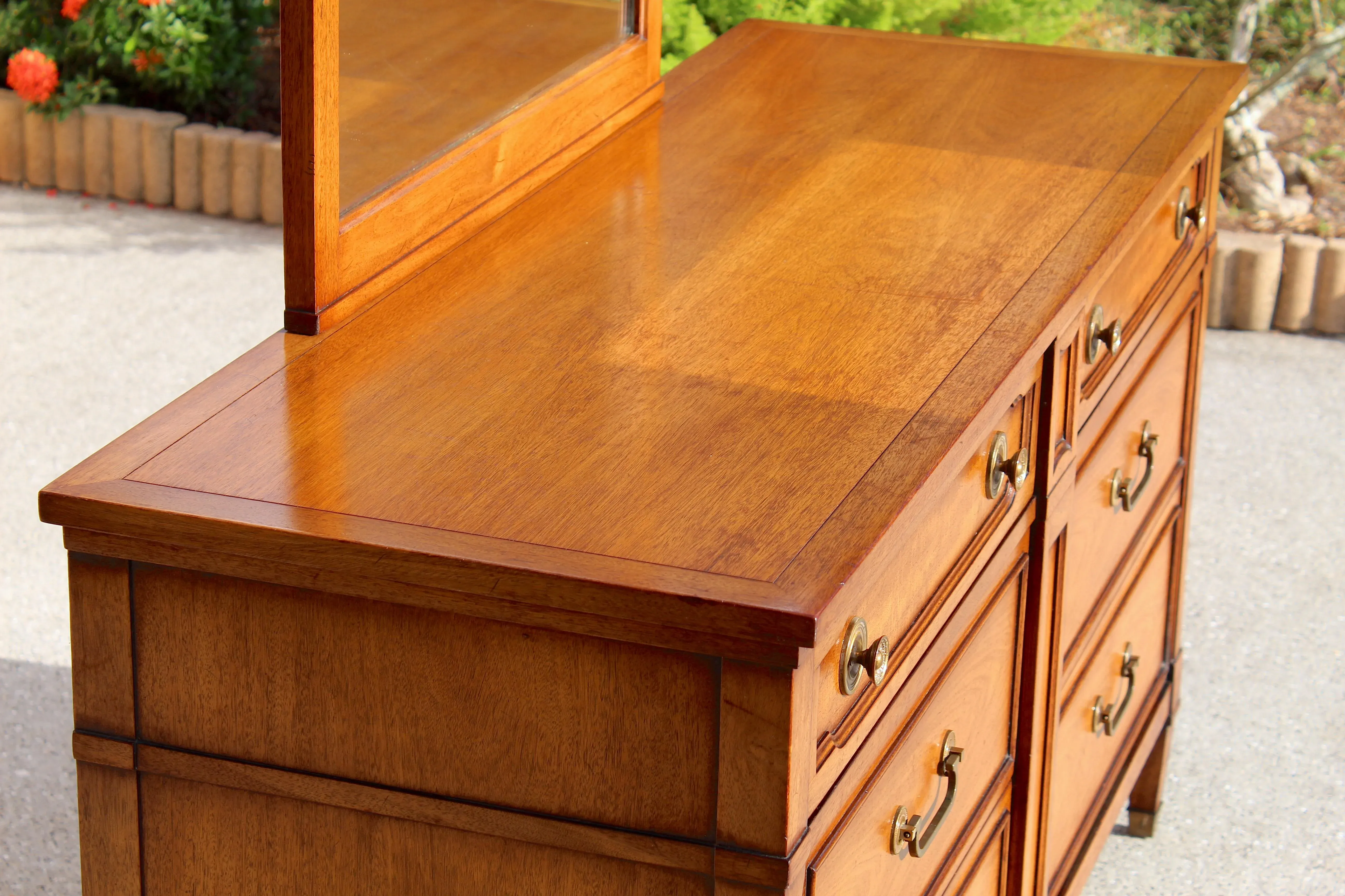 Drexel Mid-Century Mahogany Lowboy Dresser With Matching Mirror - Vintage  Solid Wood With Hidden Compartment