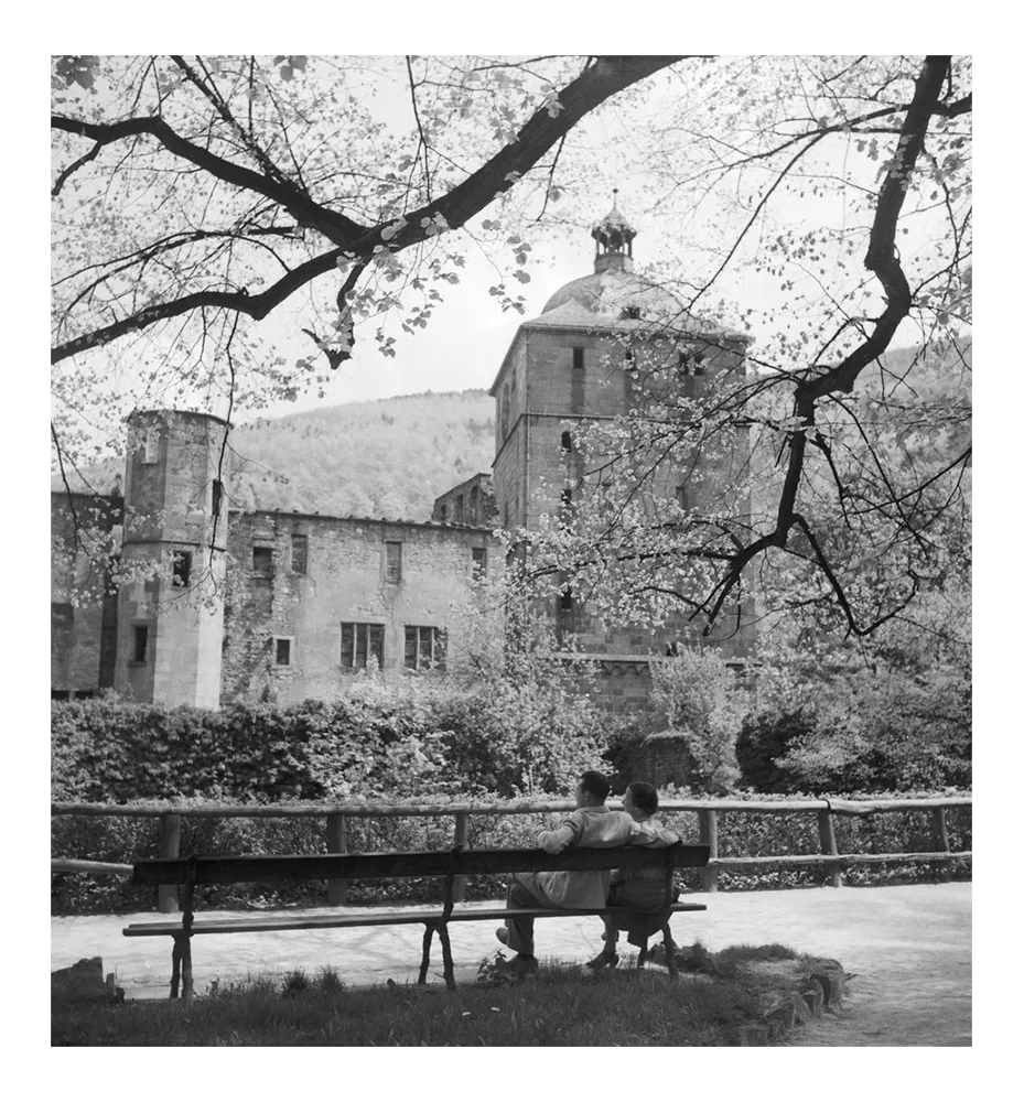 Couple on Bench at Heidelberg Castle, Germany 1936, Printed 2021