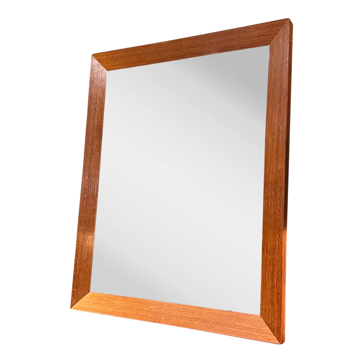 1960s modern wall mirror teak and sapele wood chairish