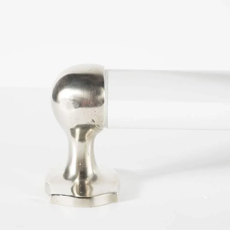 Mid-Century Modernist Lucite and Brushed Nickel Towel Rod, circa 1960