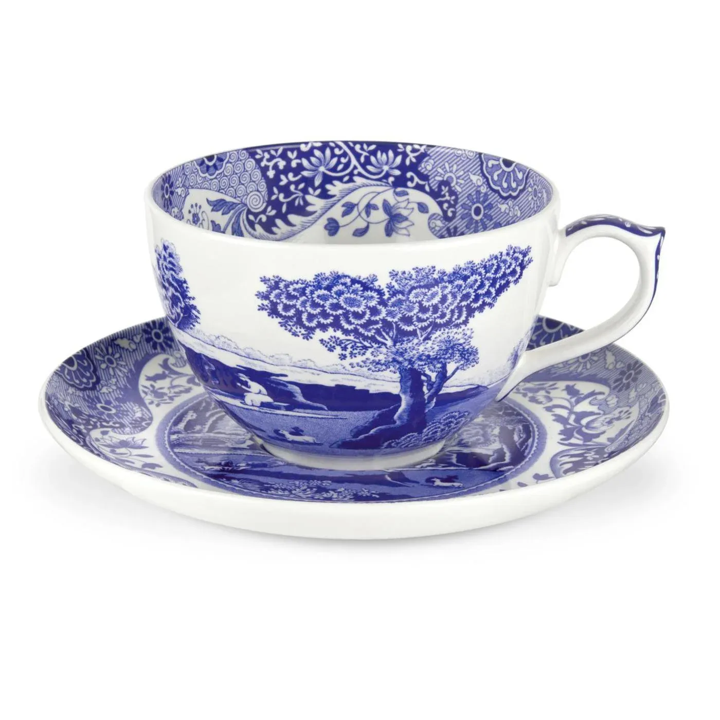 Spode Blue Italian Jumbo 20 oz. Cup & Saucer - 2 Pieces | Chairish