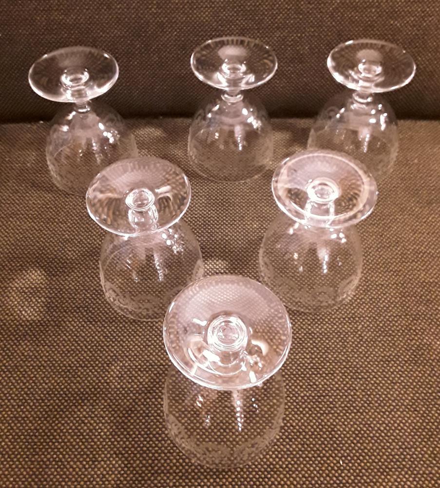 French Crystal Glass Wine Glasses from Baccarat, 1970s, Set of 6