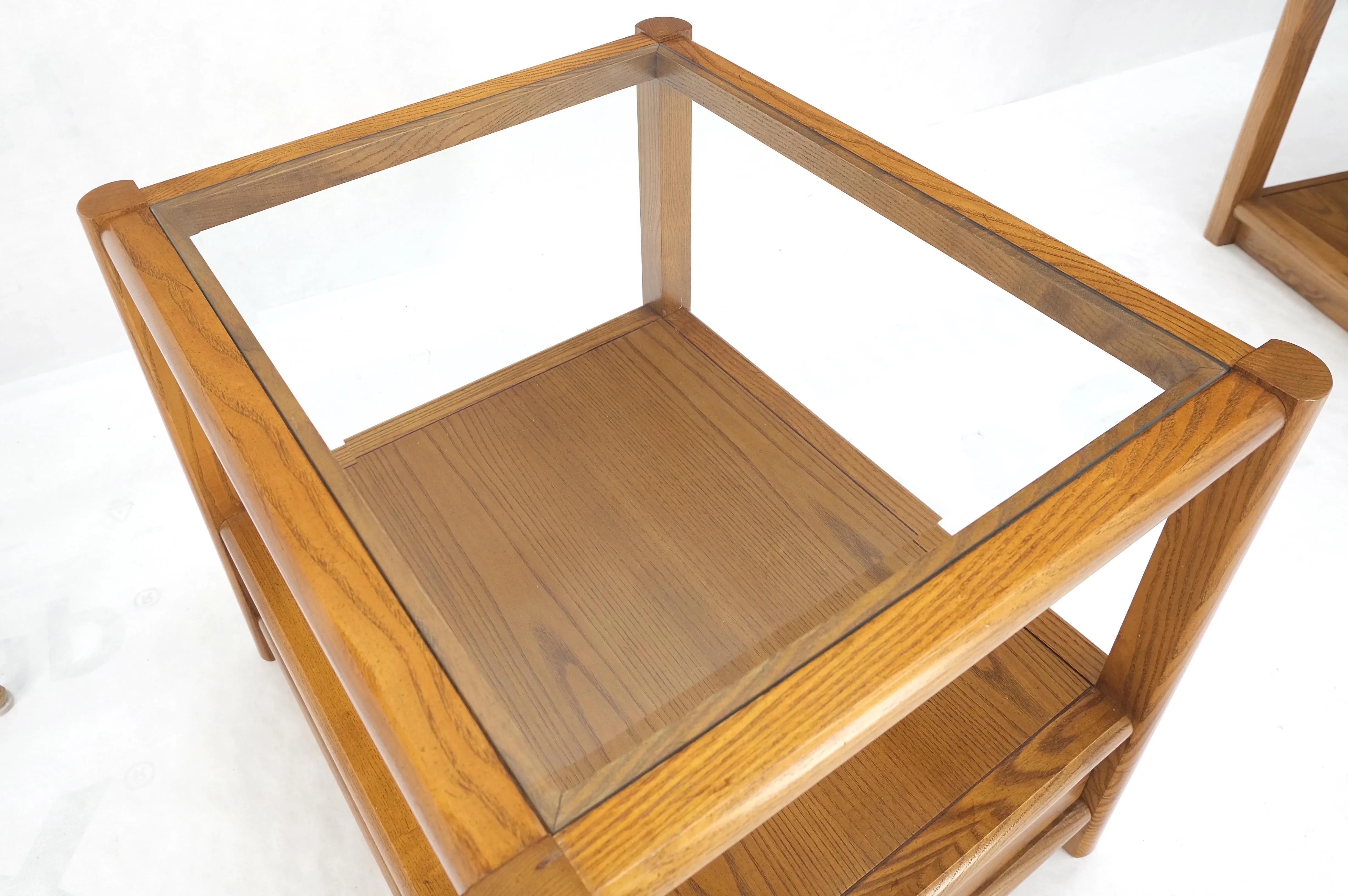 Quality Glass Top One Drawer Side End Tables Nightstands Thomasville - A Pair main image 6