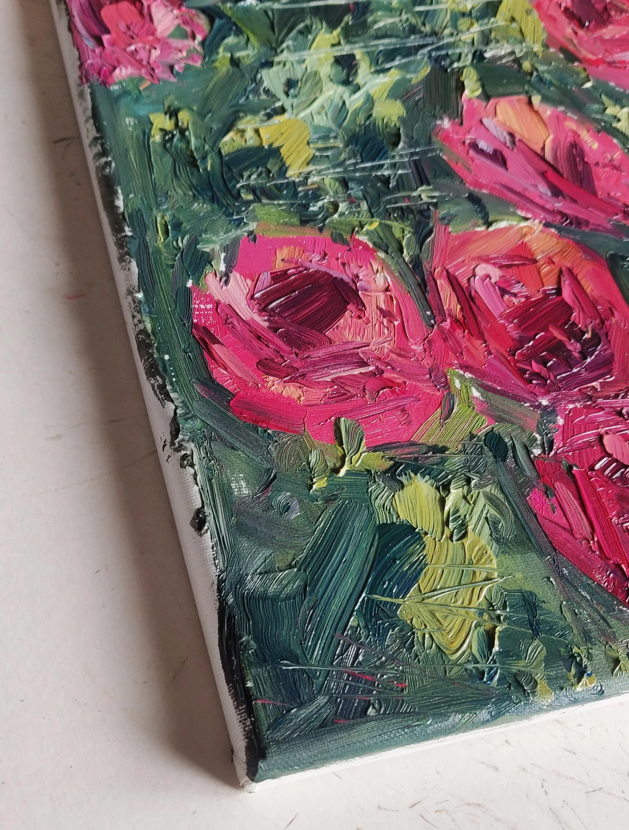 Pink Roses Still Life Oil Painting