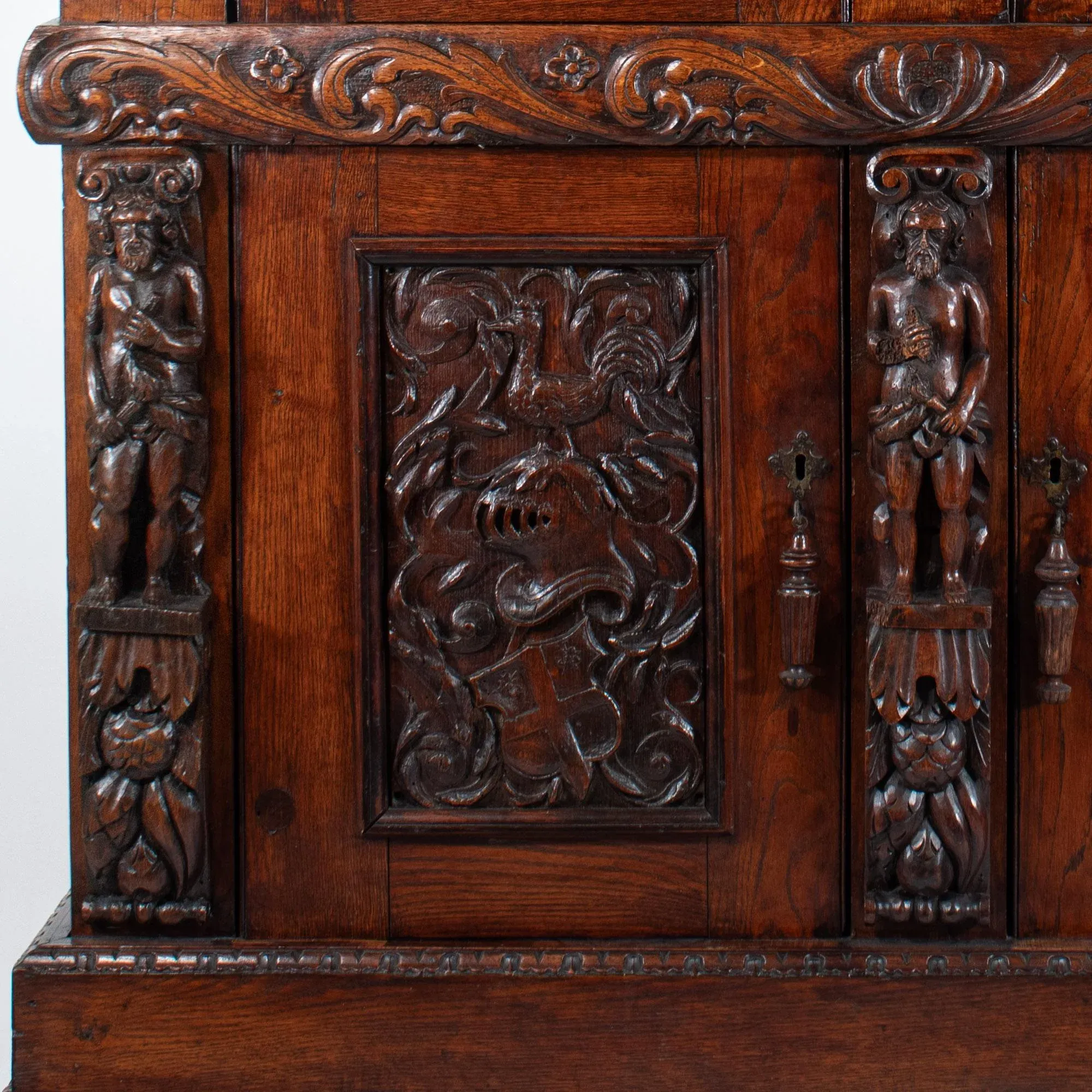 19th Century French Renaissance Revival Cabinet With Ornamental Figural Carvings
