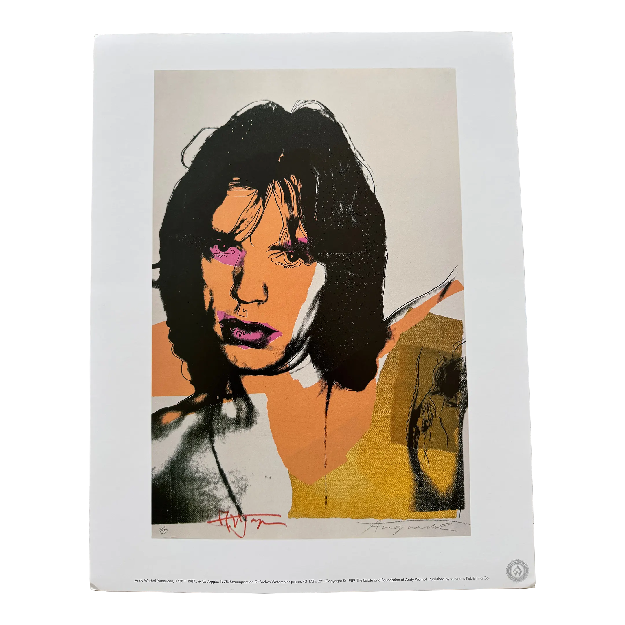 70s？ Andy Warhol Mick Jagger 展示会ポスター 1989 
