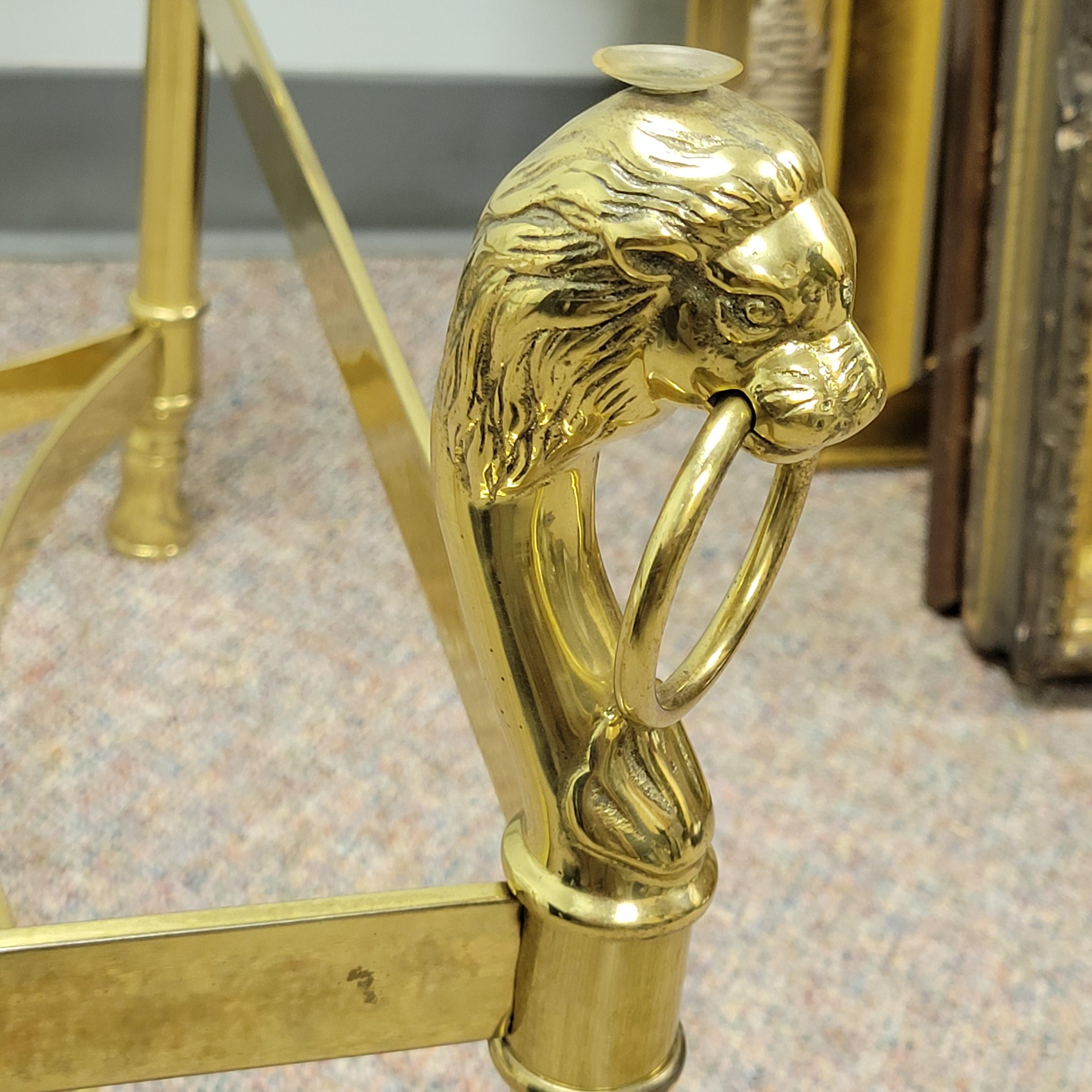 アンティークlion Glass Top Coffee Table アンティークlion Glass Top Coffee Table Labarge Lion's Head