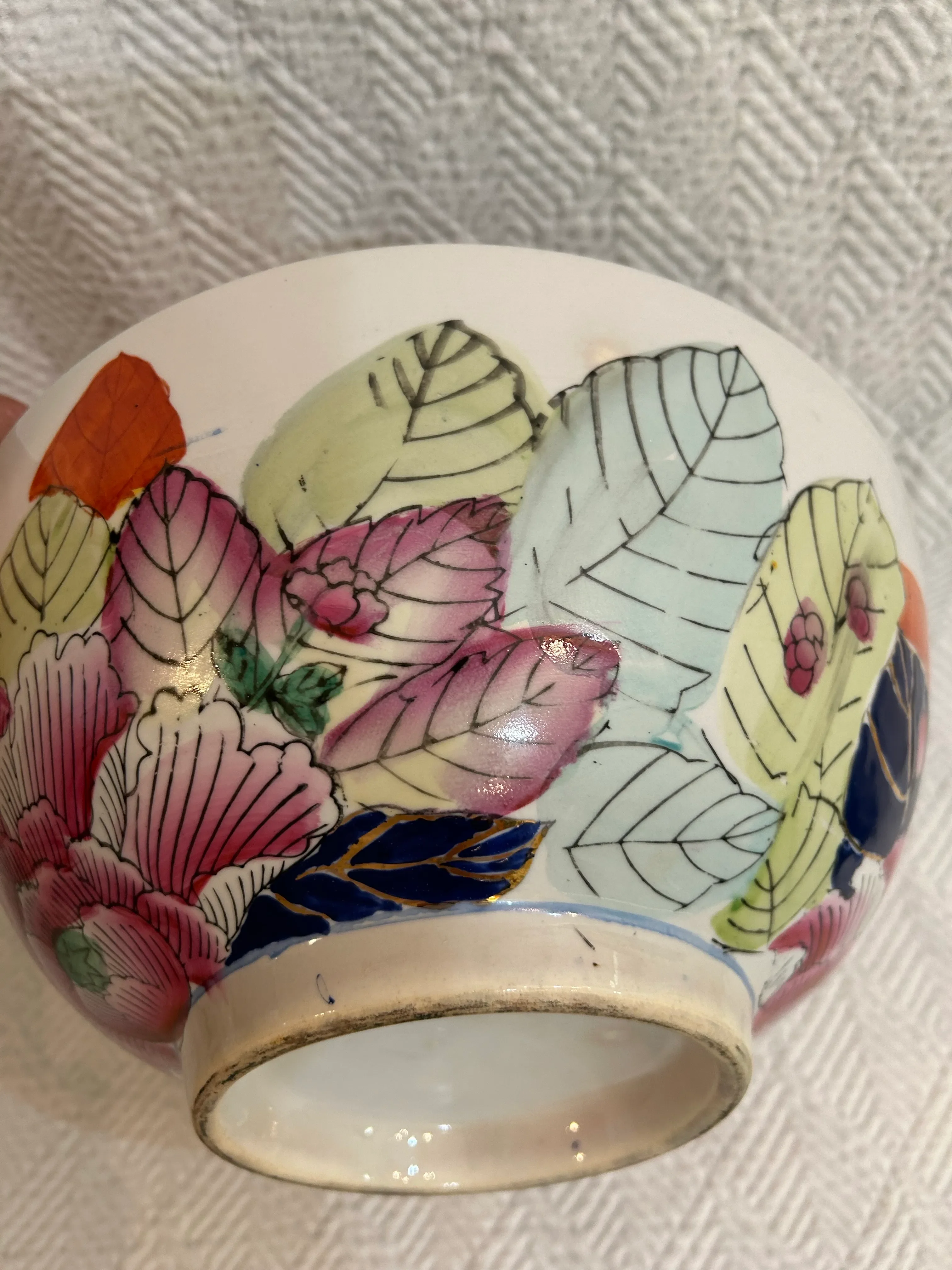 Vintage 10” Chinoiserie Tobacco Leaf Bowl1950’s Mid-Century Modern Baumritter Metal & Wood Lounge Chair