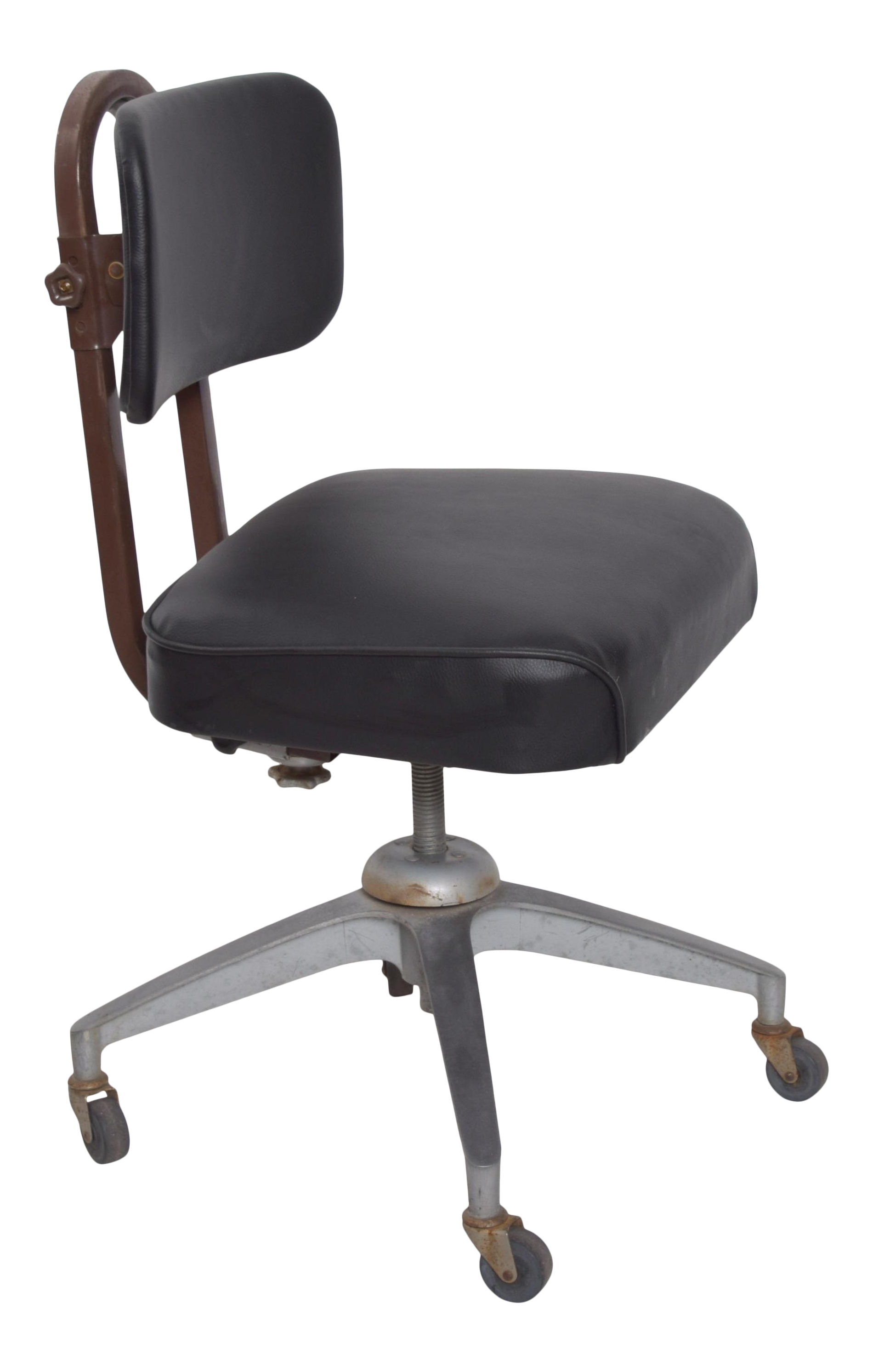 1960s Rolling Industrial Cosco Tanker Office Desk Swivel Task Chair
