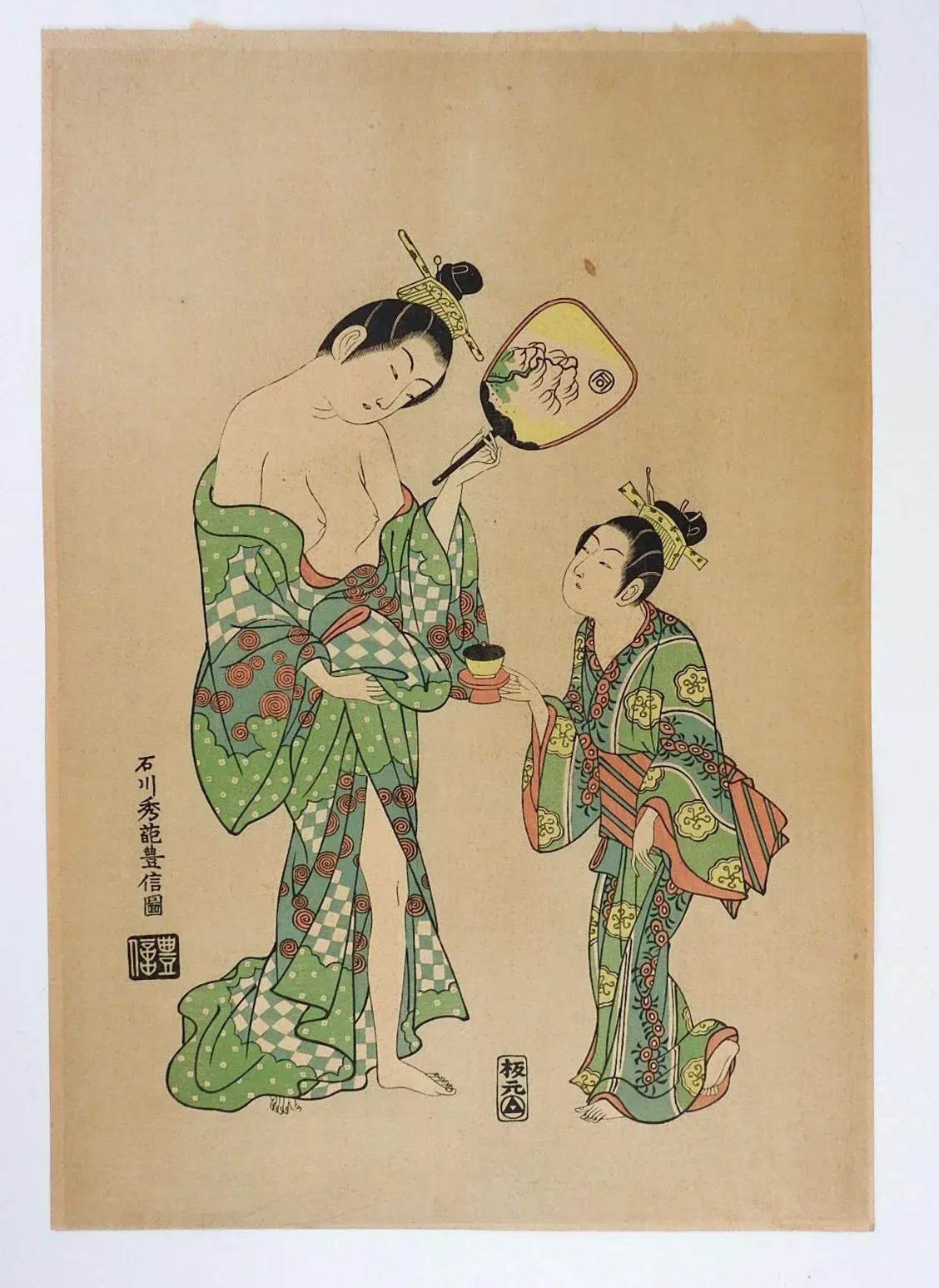 geisha nude vintage Vintage Mid Century Japanese Woodblock Geisha Semi Nude Print | Chairish