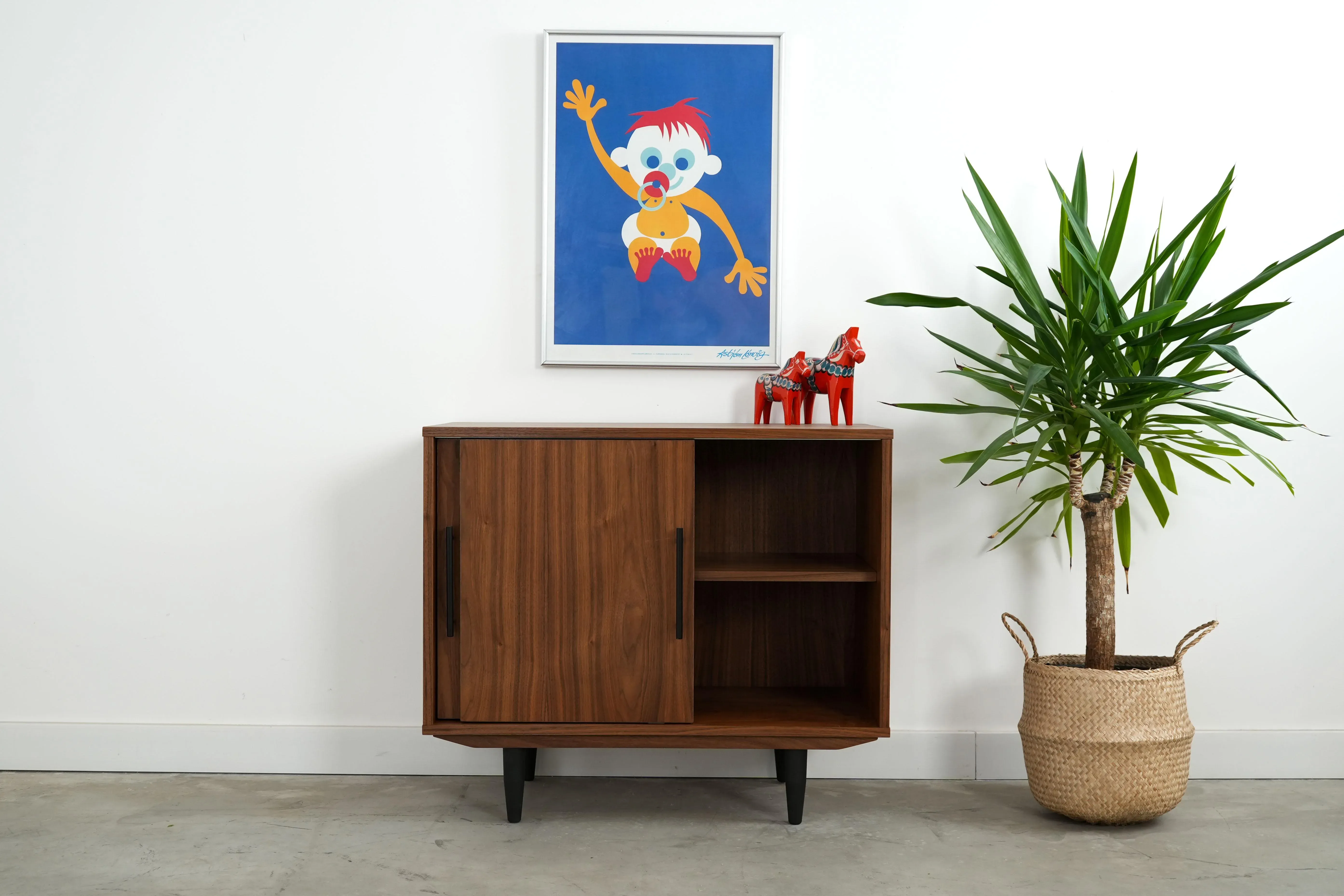 Vintage Scandinavian Walnut Cabinet | Chairish