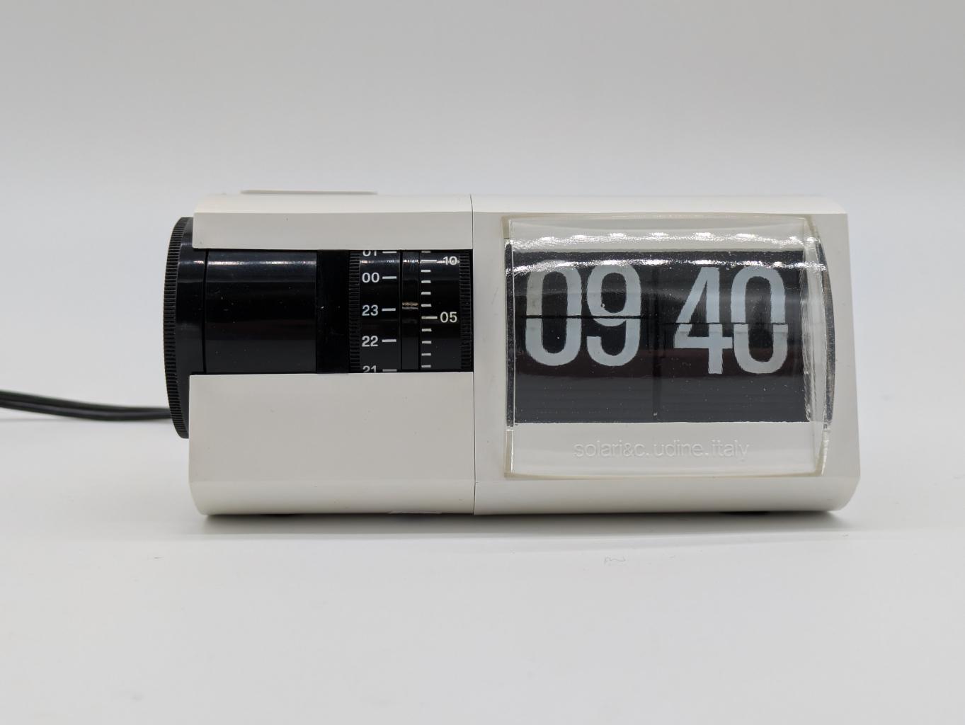 White Cifra 2 Tag Clock from Solari Udine, 1966 | Chairish