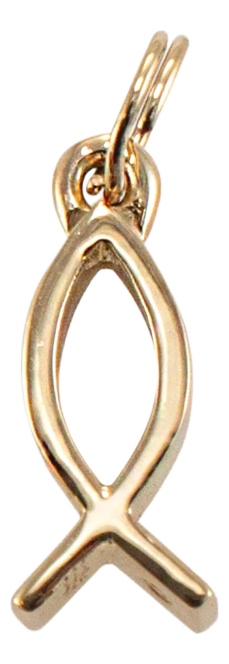 James Avery Retired 14k Yellow Gold Ichthus Fish Charm Pendant