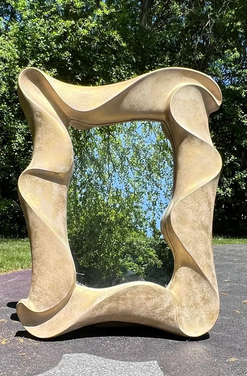 Large 1980s Signed David Marshall Abstract Sculptural Wave Wall