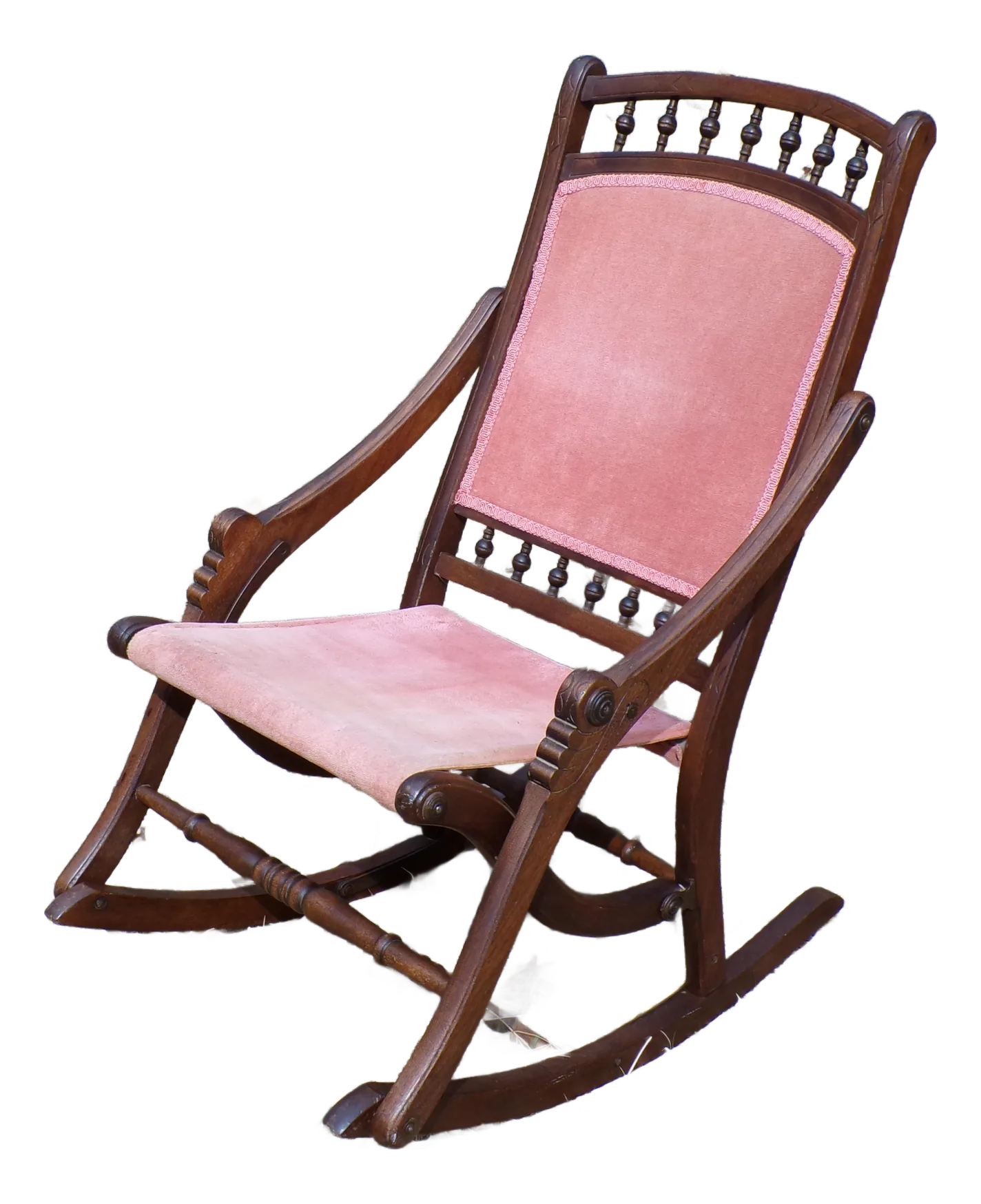 Antique Victorian Eastlake Campaign Folding Rocking Chair Rocker c