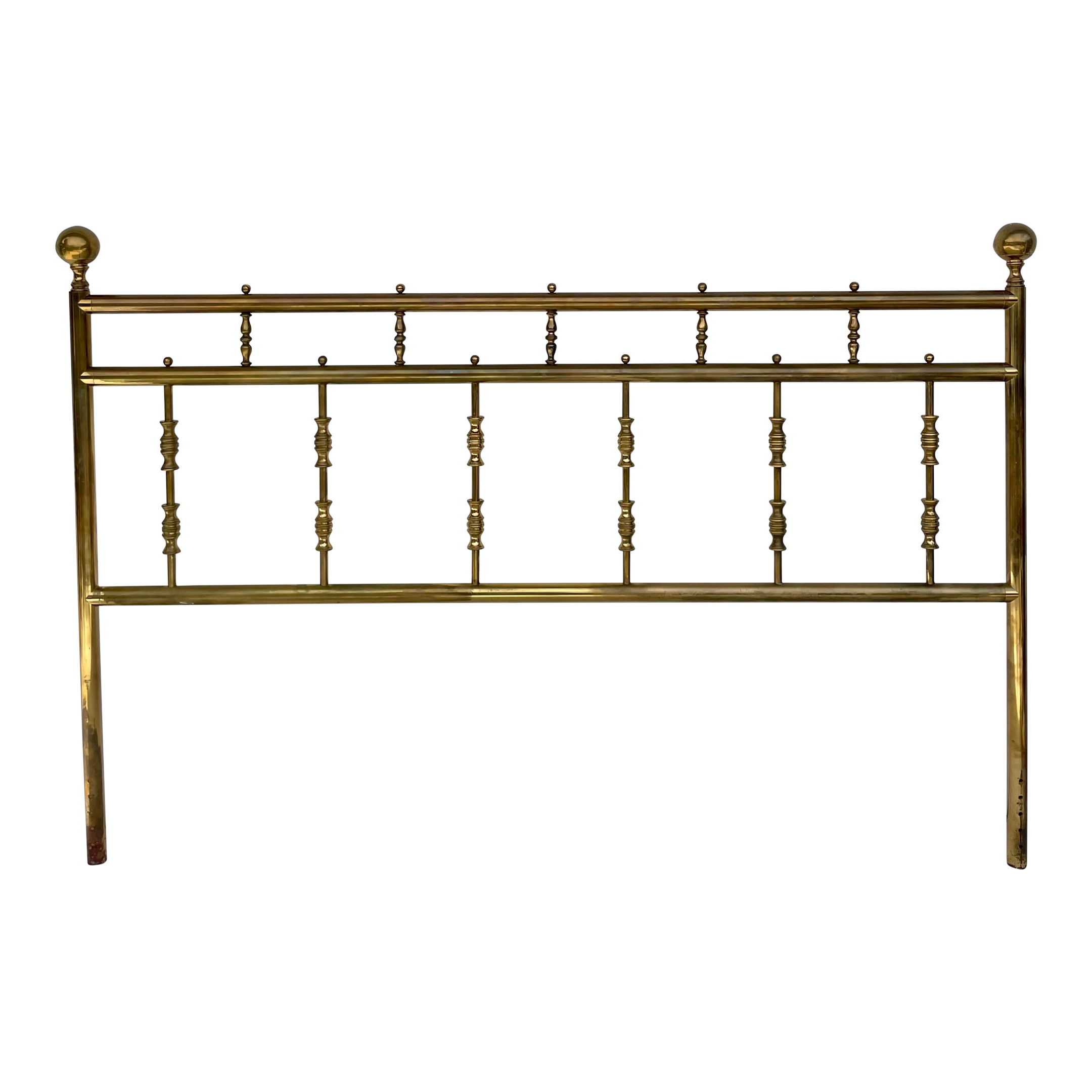 Vintage Traditional Brass California King Bed Headboard