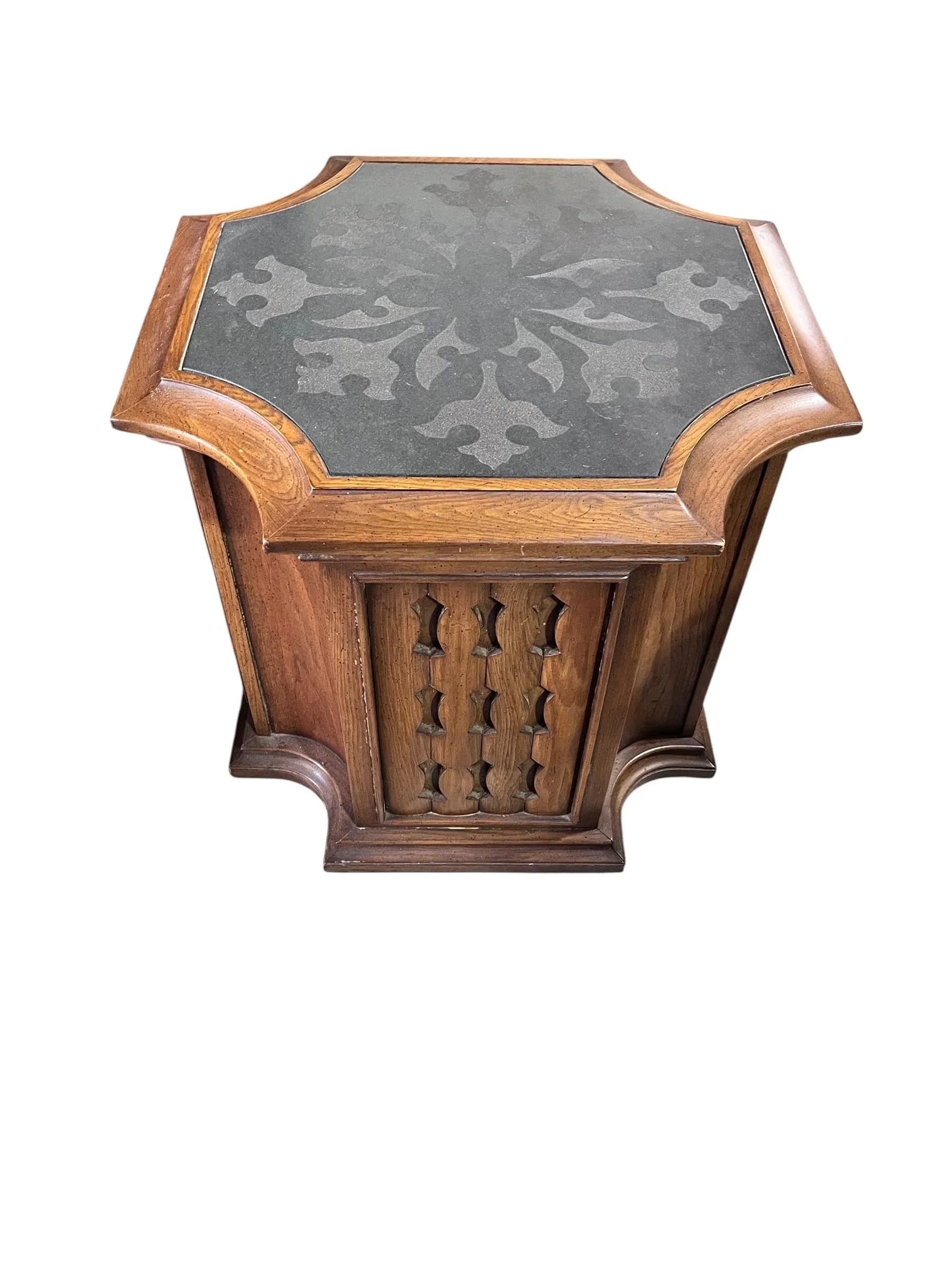 1960s Drexel Spanish Mediterranean Storage Accent End Table With