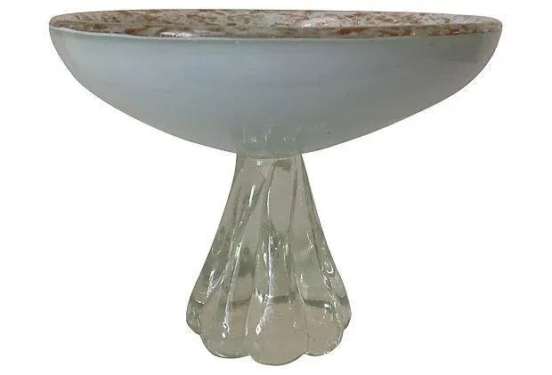 C1960's Italian Alfredo Barbini Large Hand-Blown Murano Footed