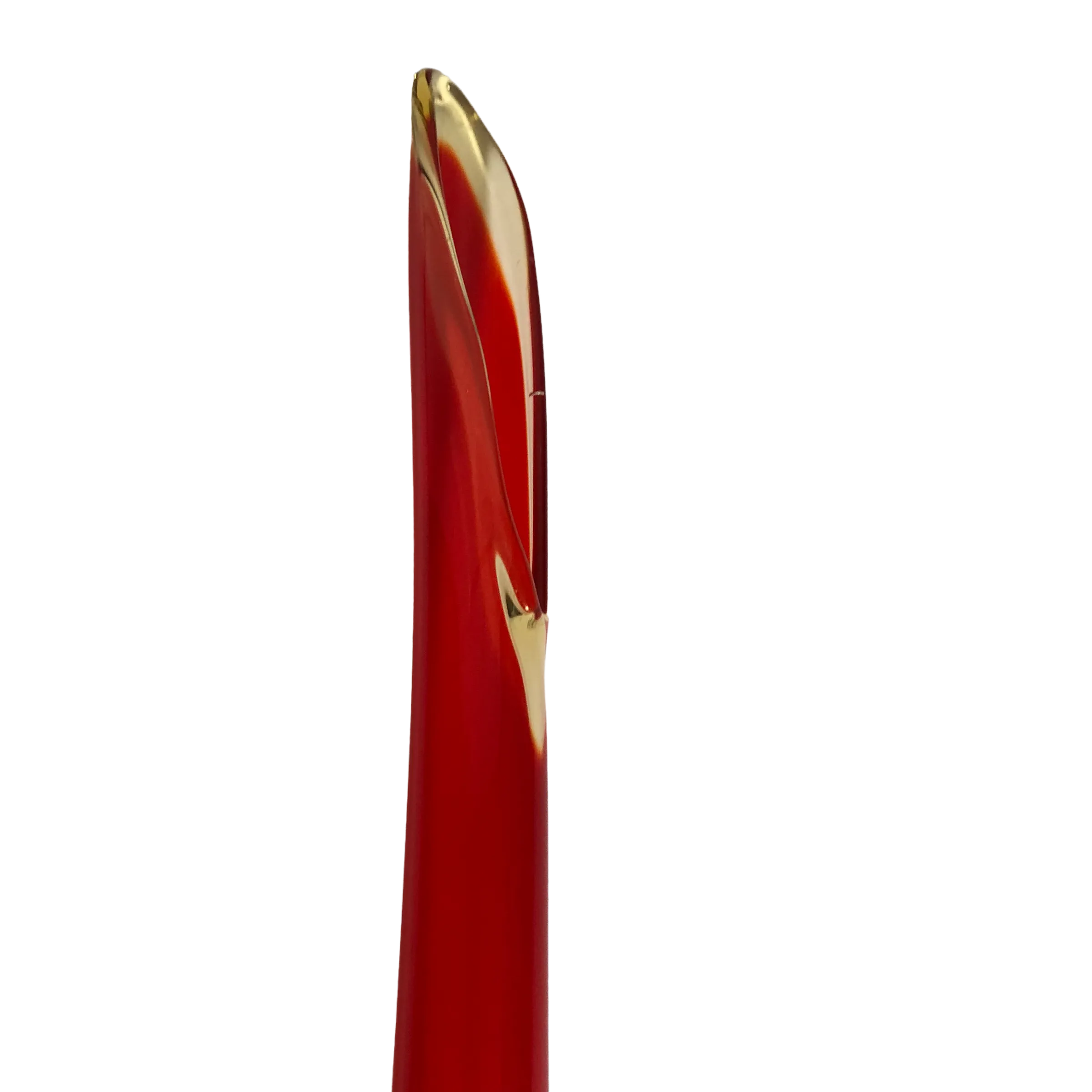 Late 20th Century Amberina Red & Yellow Art Glass Pedestal Vase