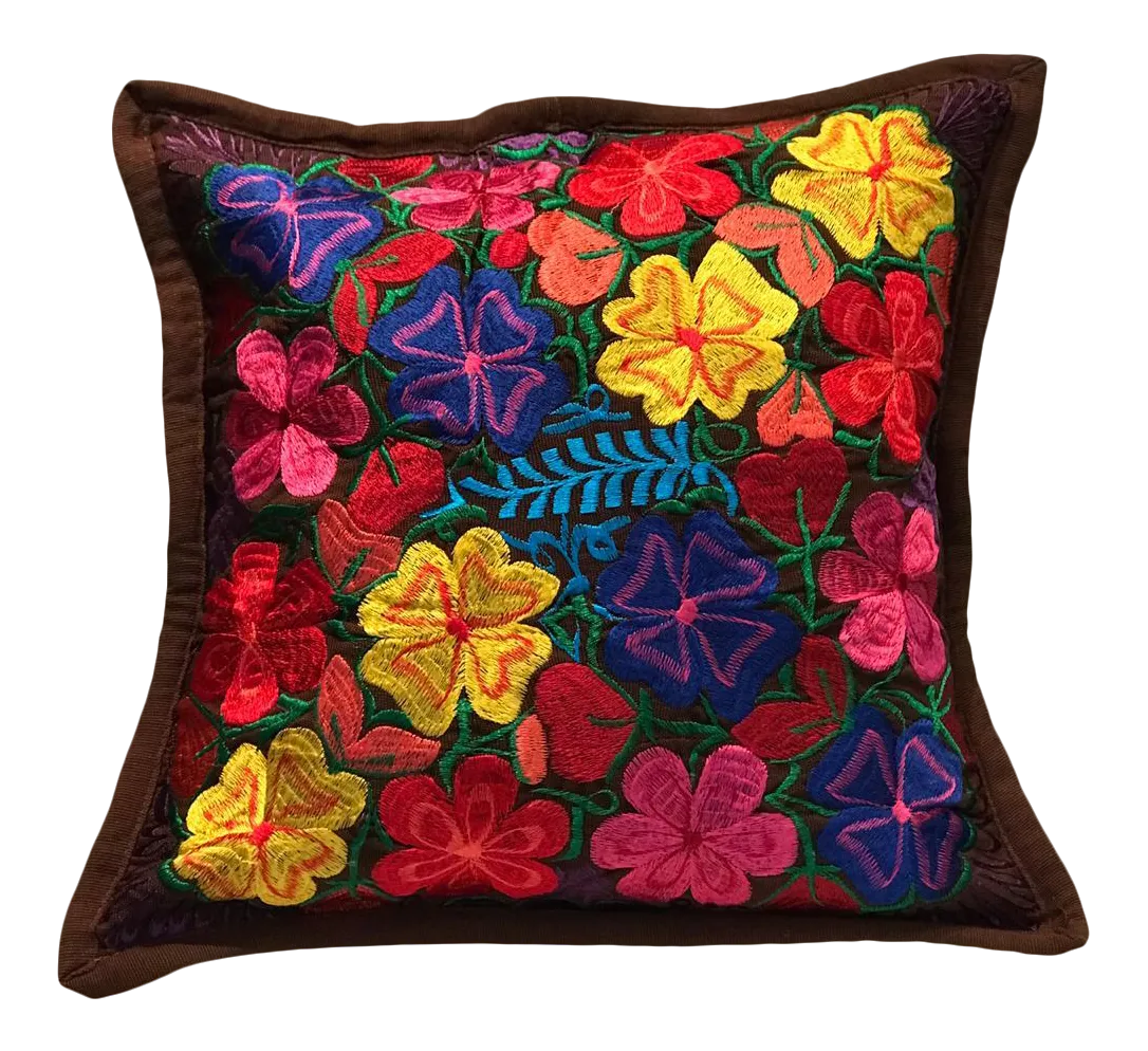 Mexican Floral Embroidered Pillow Cover Chairish