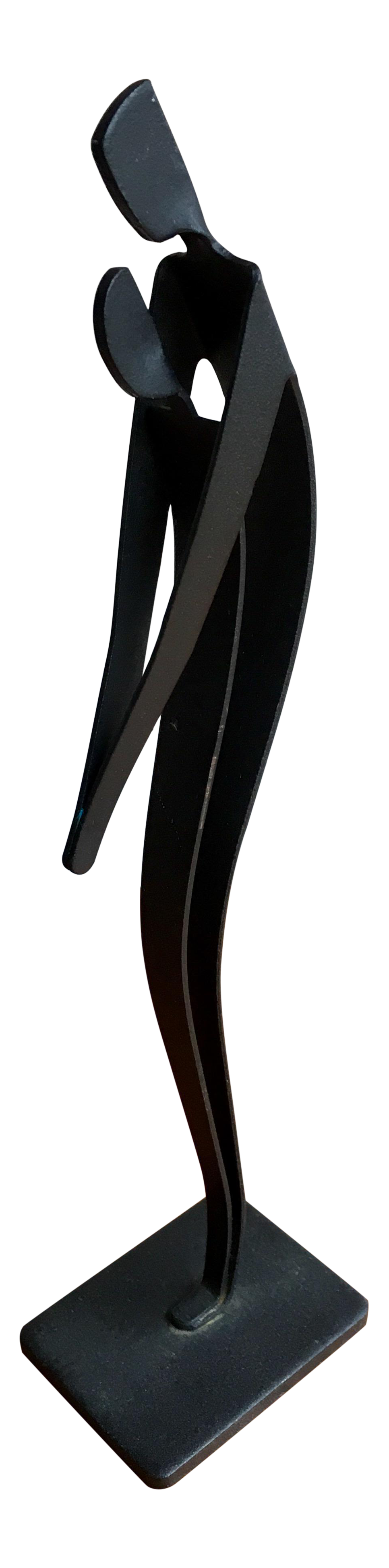 Danish Modern Black Metal Sculpture "Lovers" Chairish