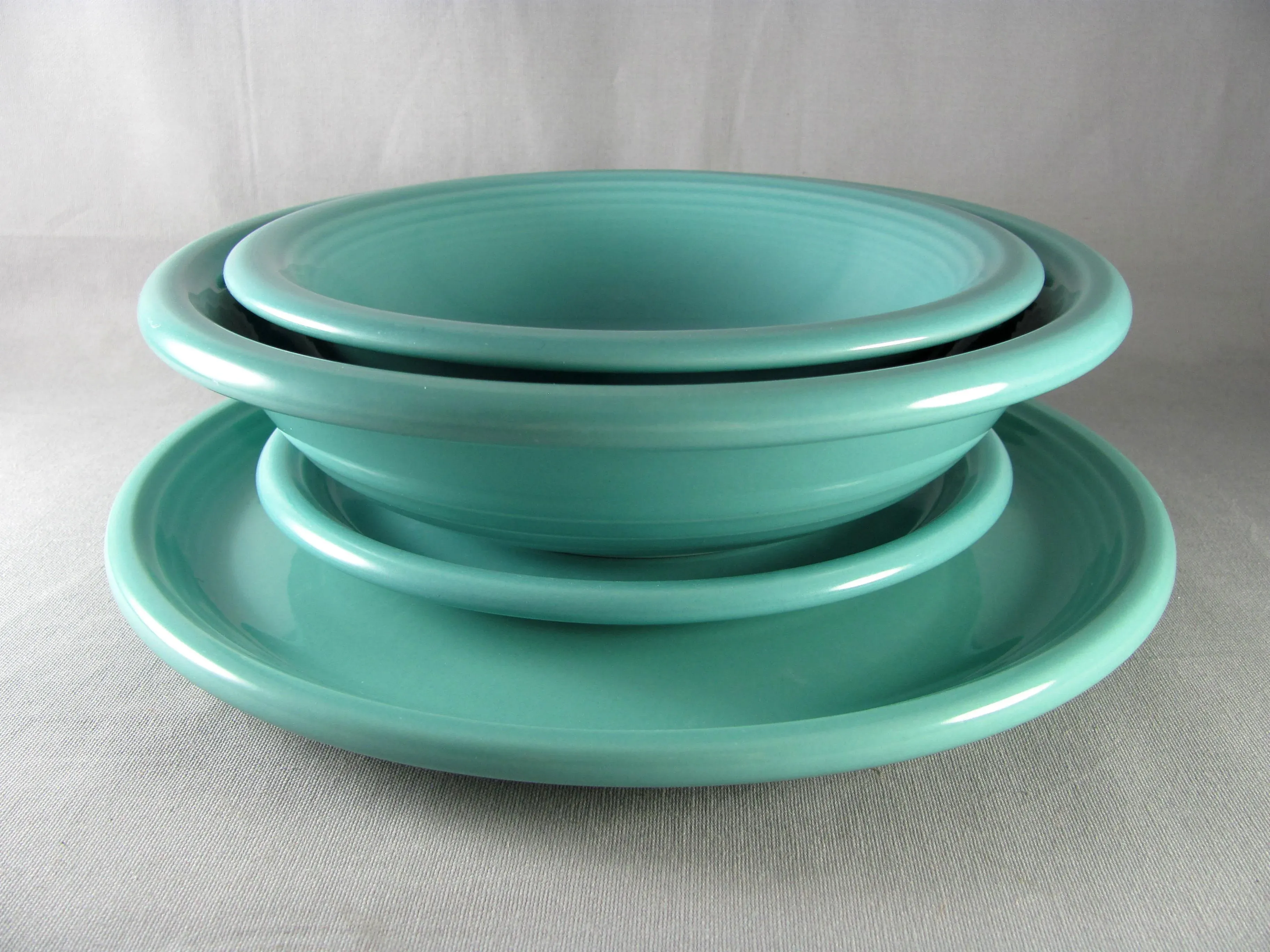 Larry Laslo for Mikasa Vintage Turquoise Seafoam Green Service for 6  Dinnerware Set - 19 Piece | Chairish, image size:3648x2736