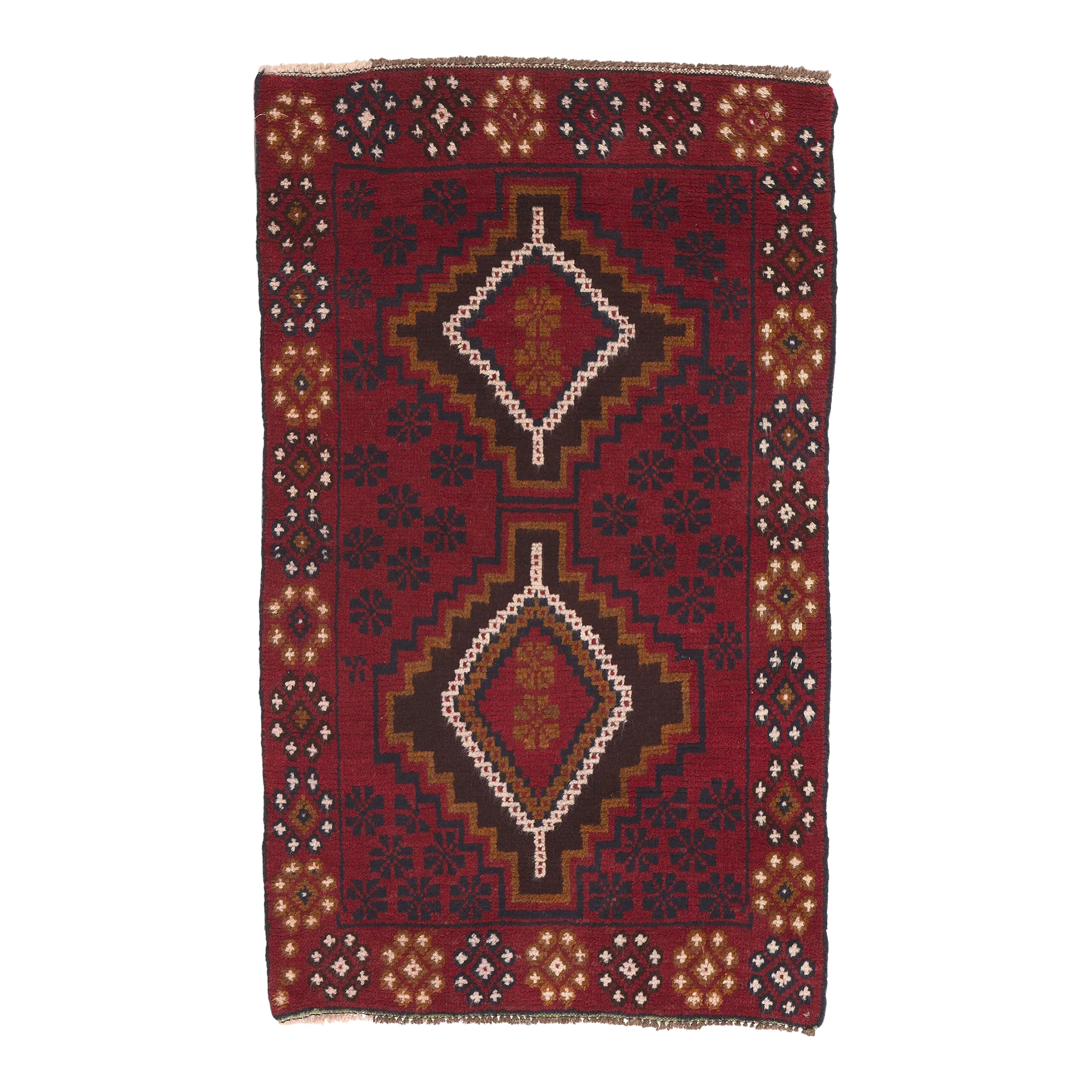 ラグ・カーペット Afghan baluch small rug Mid 20th Century Vintage Afghan Baluch Rug, 02'09 X 04'07