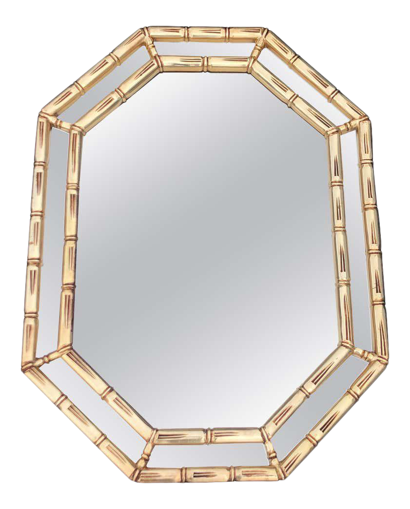 Mid Century Faux Bamboo Mirror in Gold Chairish