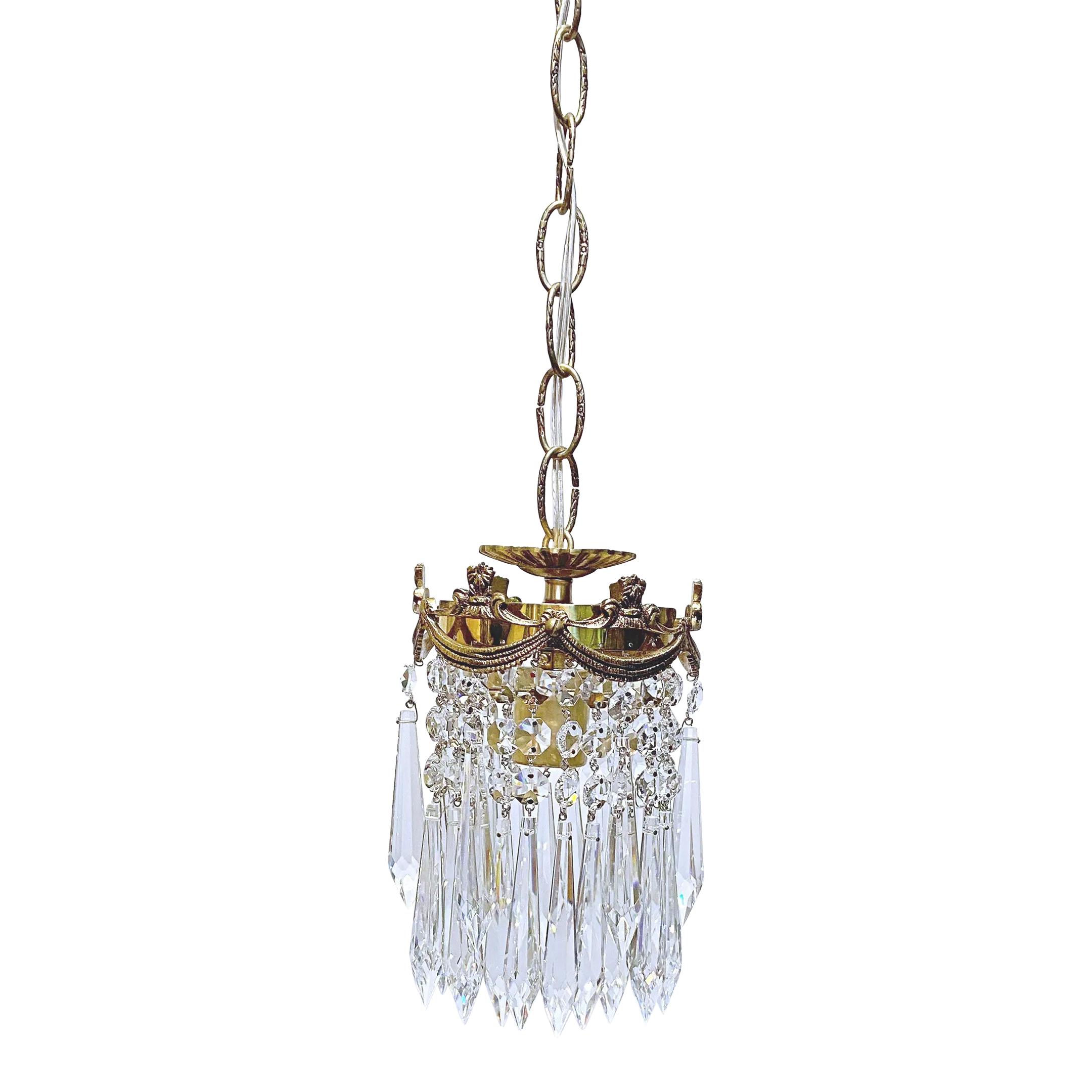 Vintage Portuguese Upside Down Layered Cake Rim Chandelier | Chairish