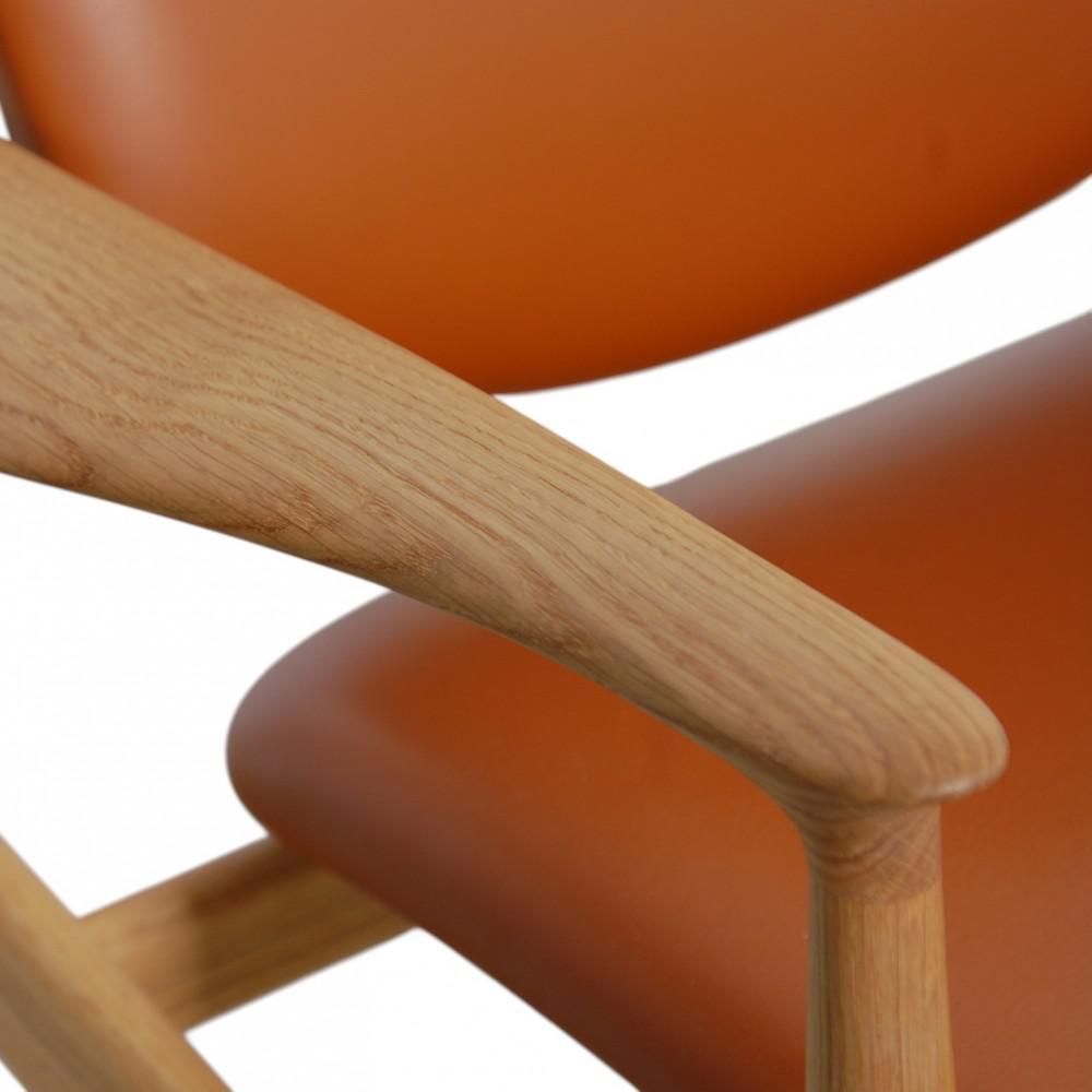 French Chair in Cognac Leather and Oak by Finn Juhl