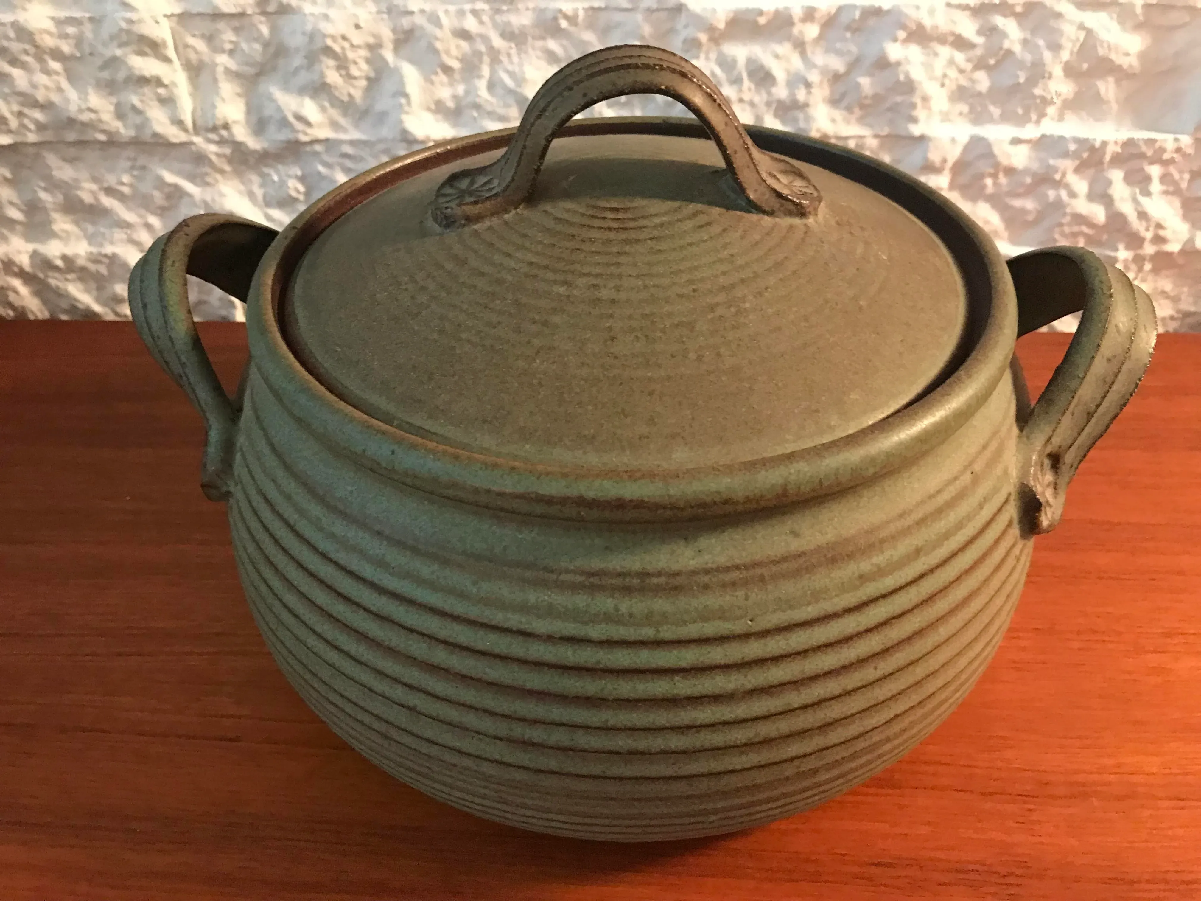 Circa 1950s Vintage Mid-Century Modern Skala American Studio Art Pottery Lidded Vessel