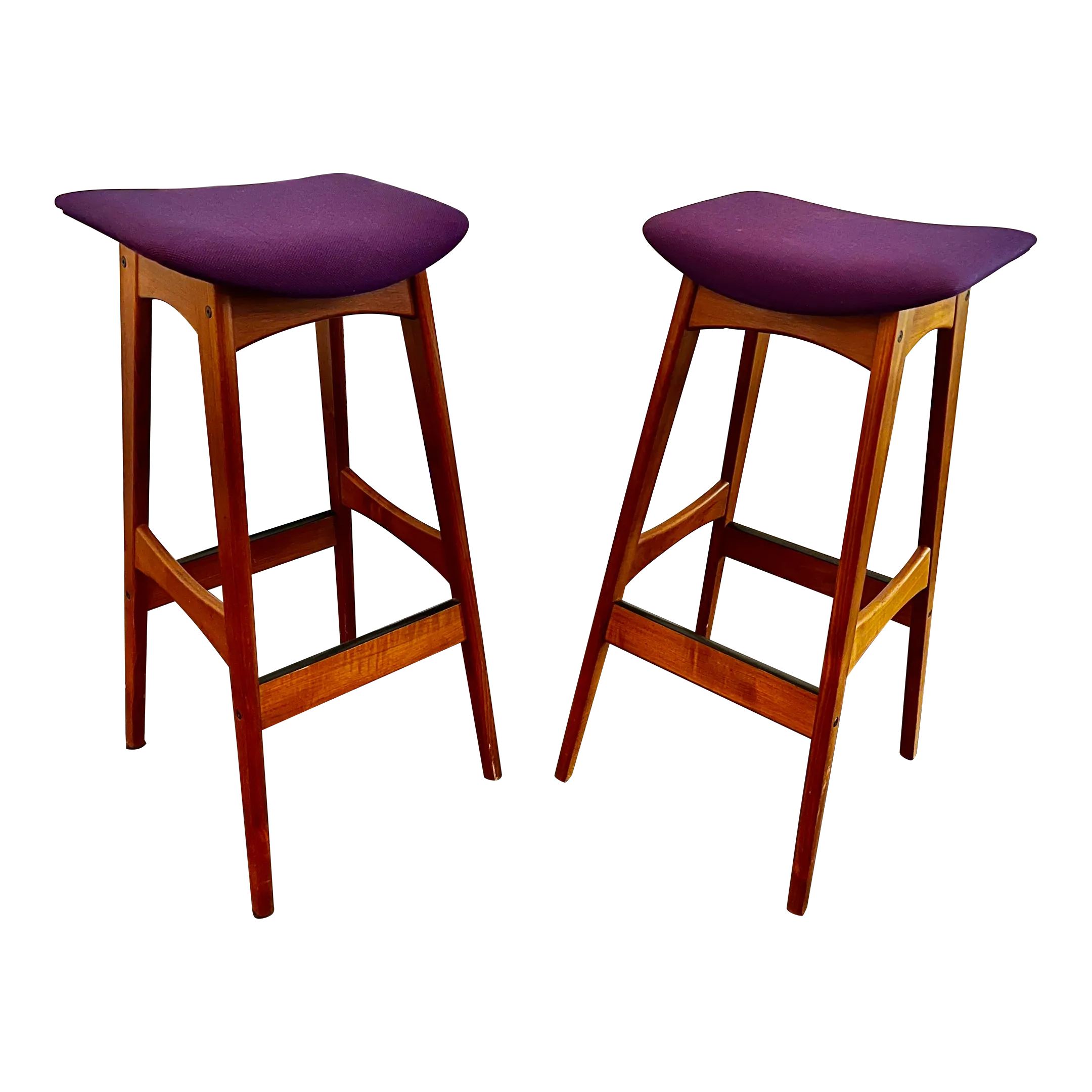 Pair Teak Bar Stools by Johannes Andersen