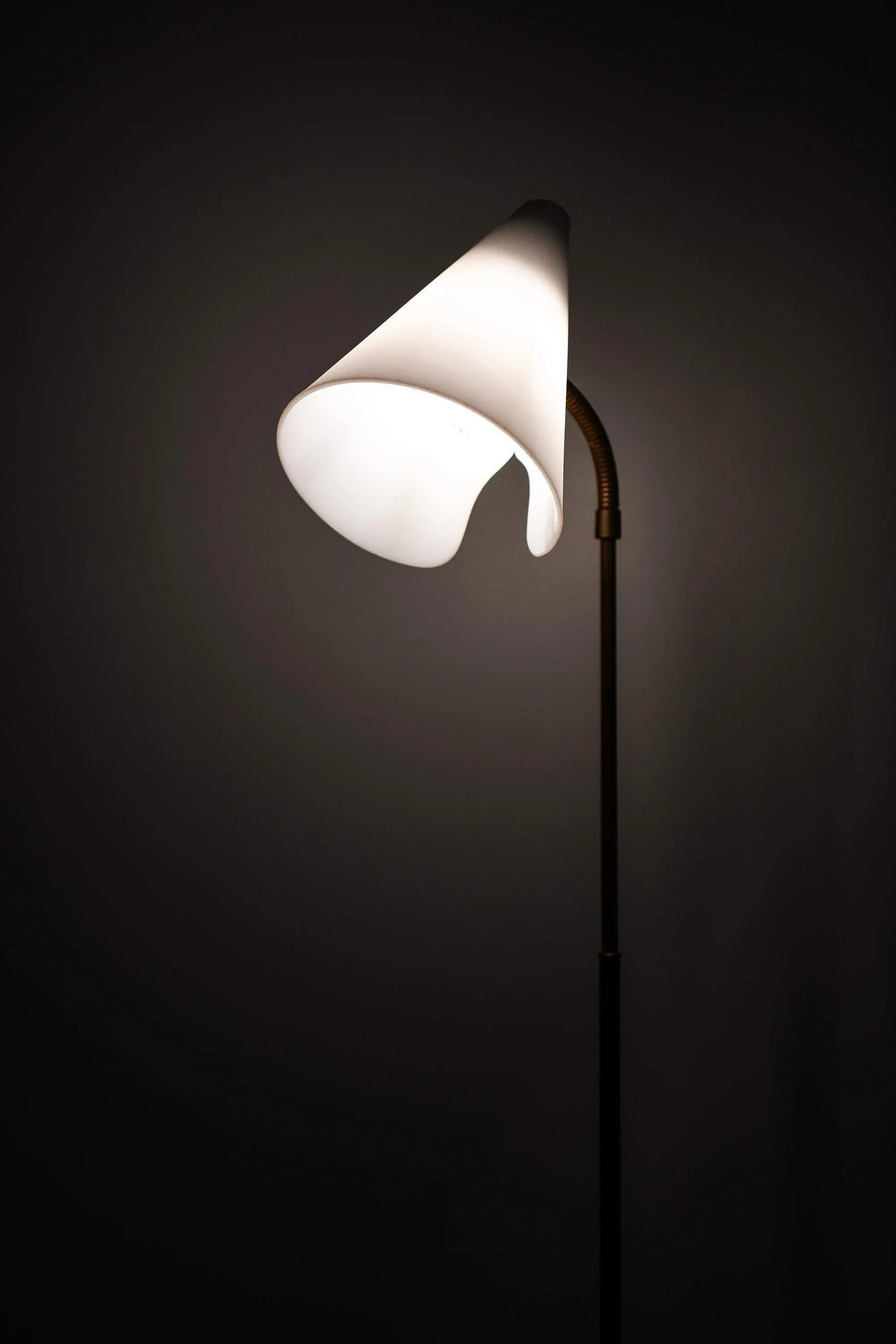Floor Lamp in Black Lacquered Metal, 1950s