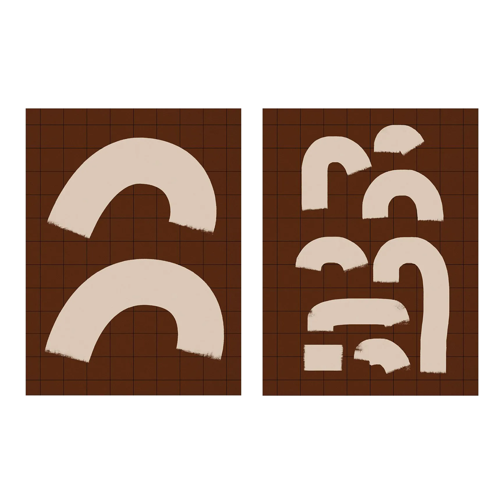 Contemporary Minimalist Abstract Giclee Prints - a Pair