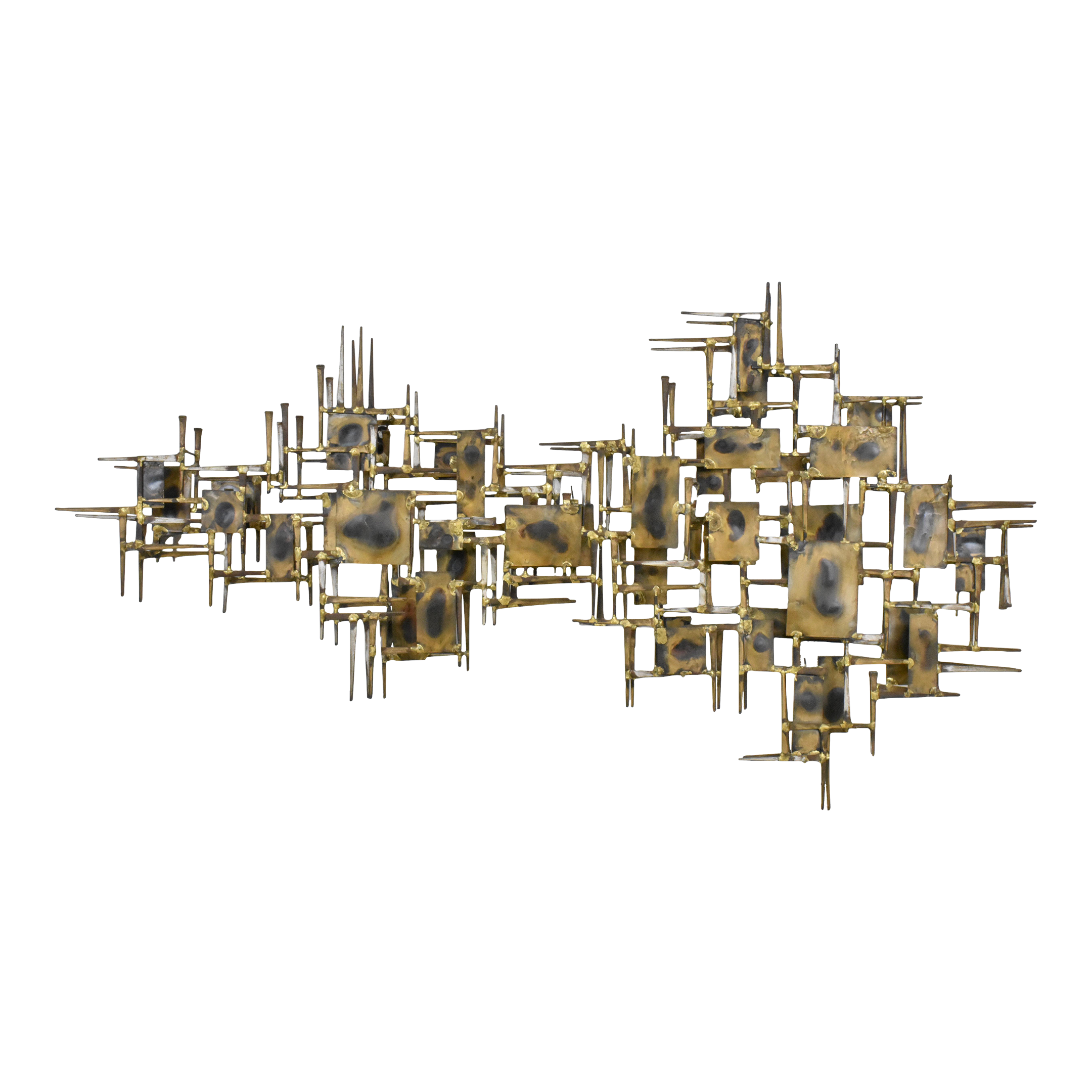 1970s Brutalist Mid Century Metal Nail Wall Sculpture Chairish