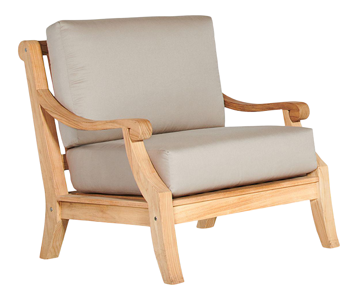 Sonoma Teak Deep Seating Outdoor Club Chair with Sunbrella Antique