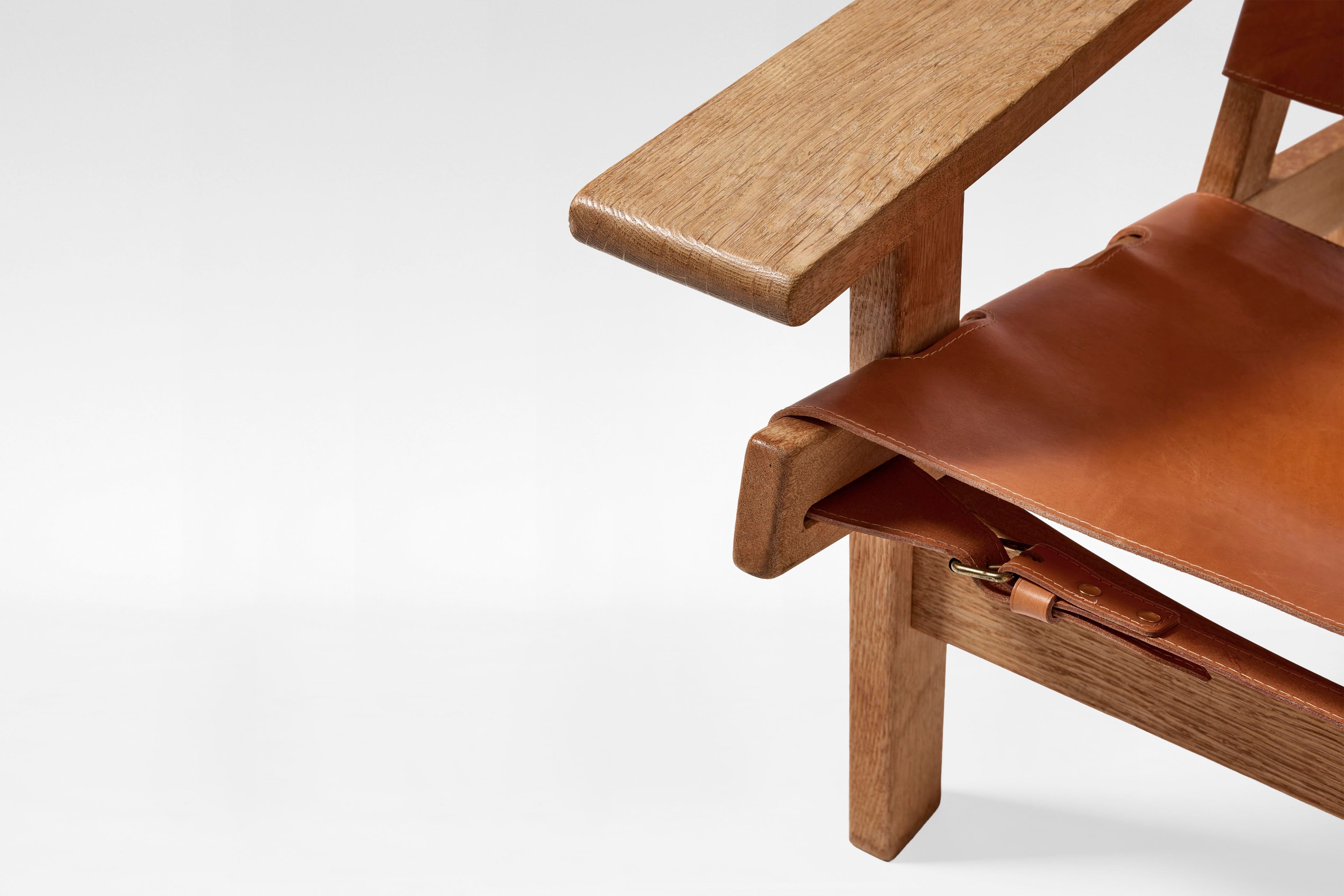 Cognac Leather Model 168 Hunters Lounge Chairs by Kurt Østervig