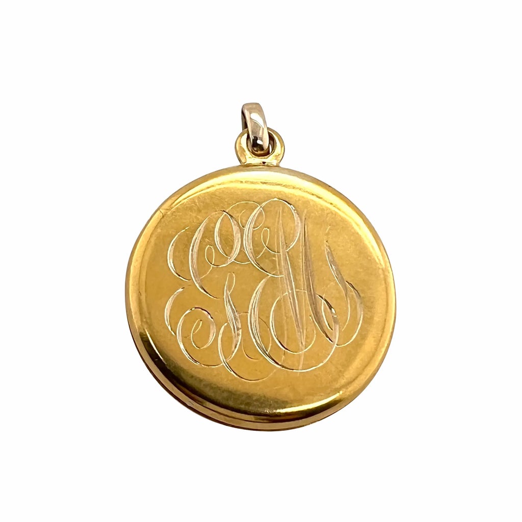 Victorian 14k Gold Diana the Huntress Locket With Diamond | Chairish
