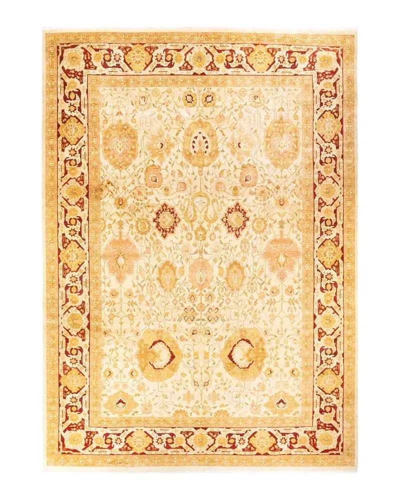 Mogul, One-of-a-Kind Hand-Knotted Area Rug in Ivory, 10\' 1\