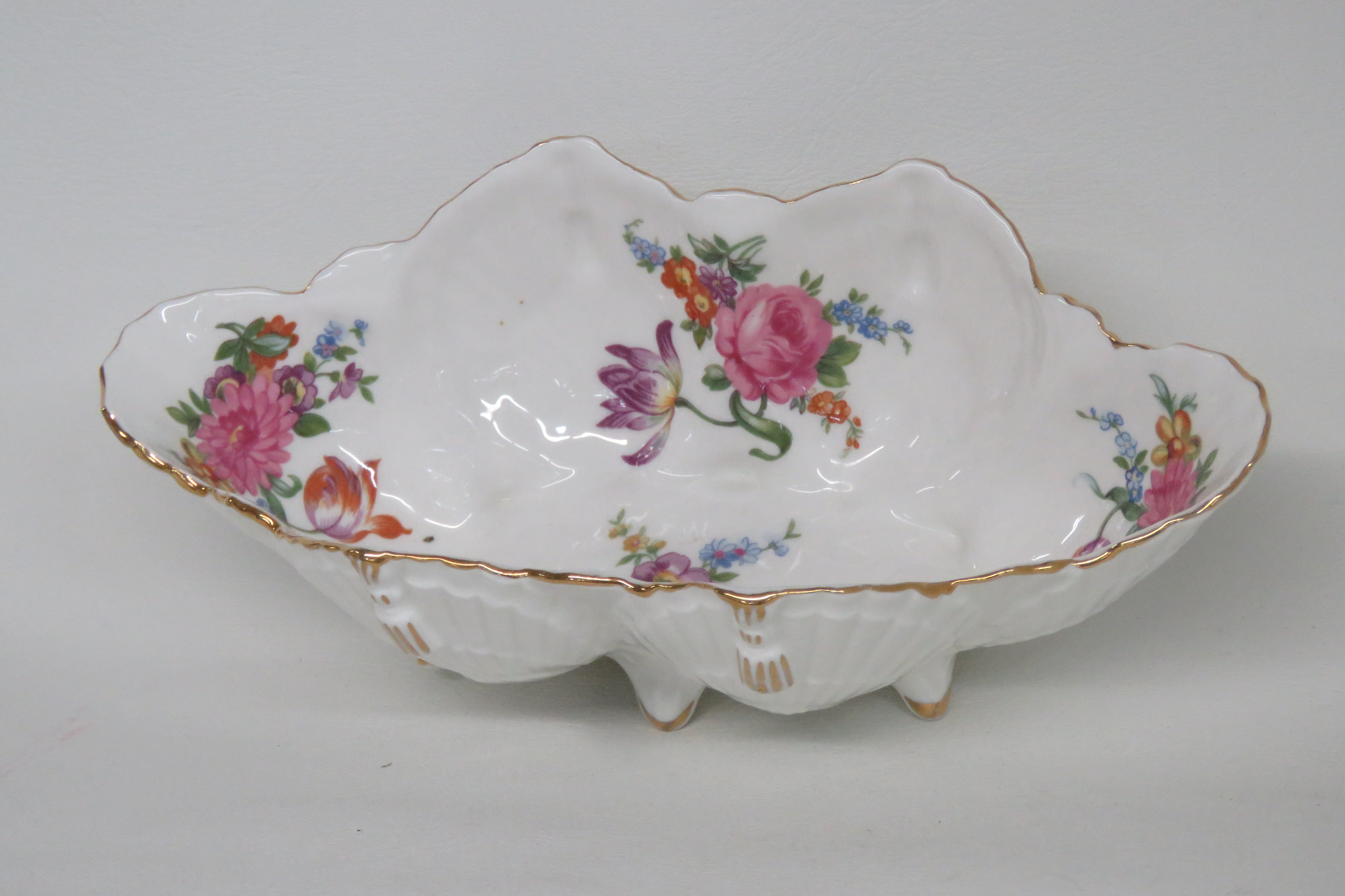 Aynsley England Bone China Floral Footed Bowl Candy Dish 4534b