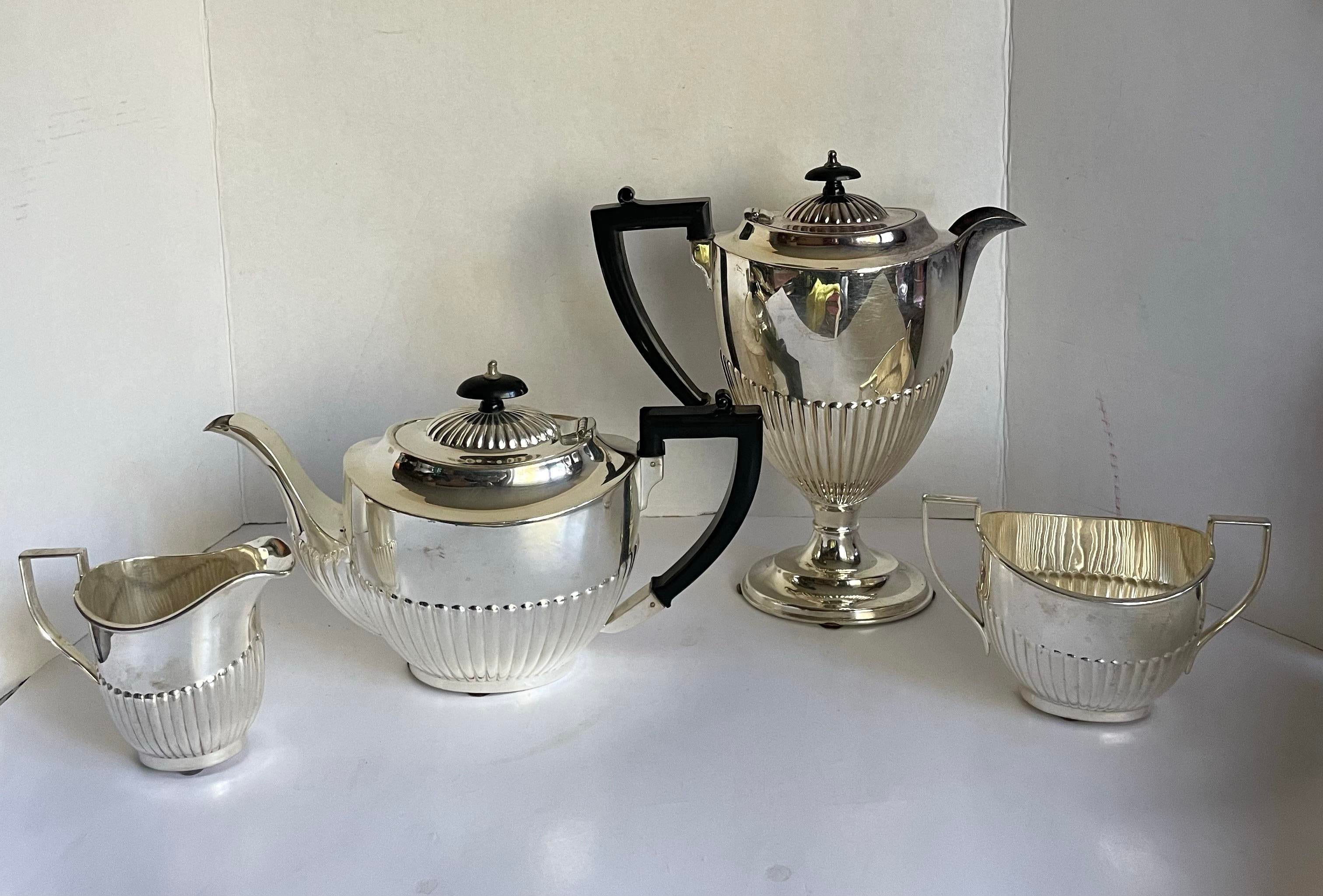 1920's Art Deco English Elkington & Co. Silver Plated Tea