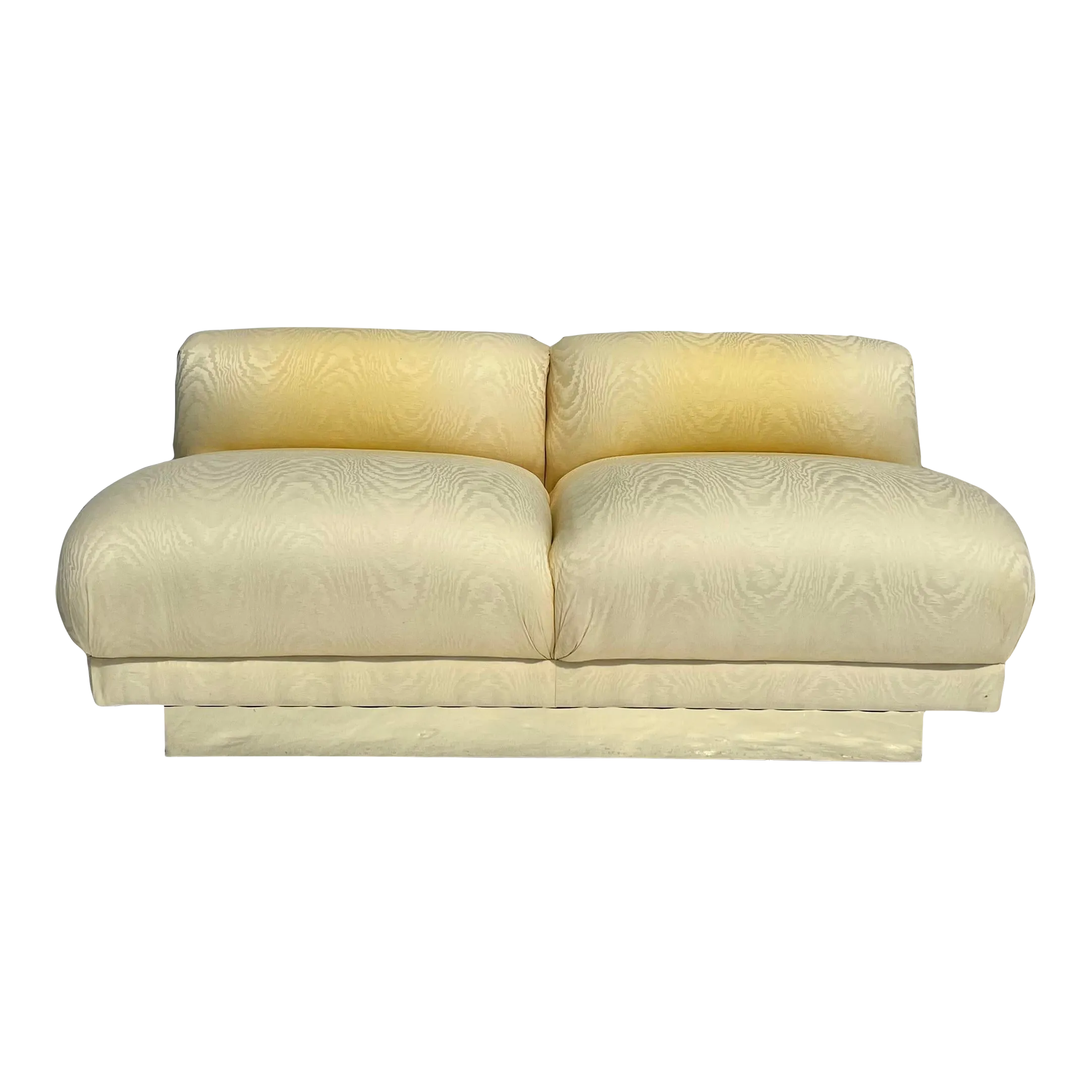 Vintage Bernhardt Brass Base Slipper Love Seat