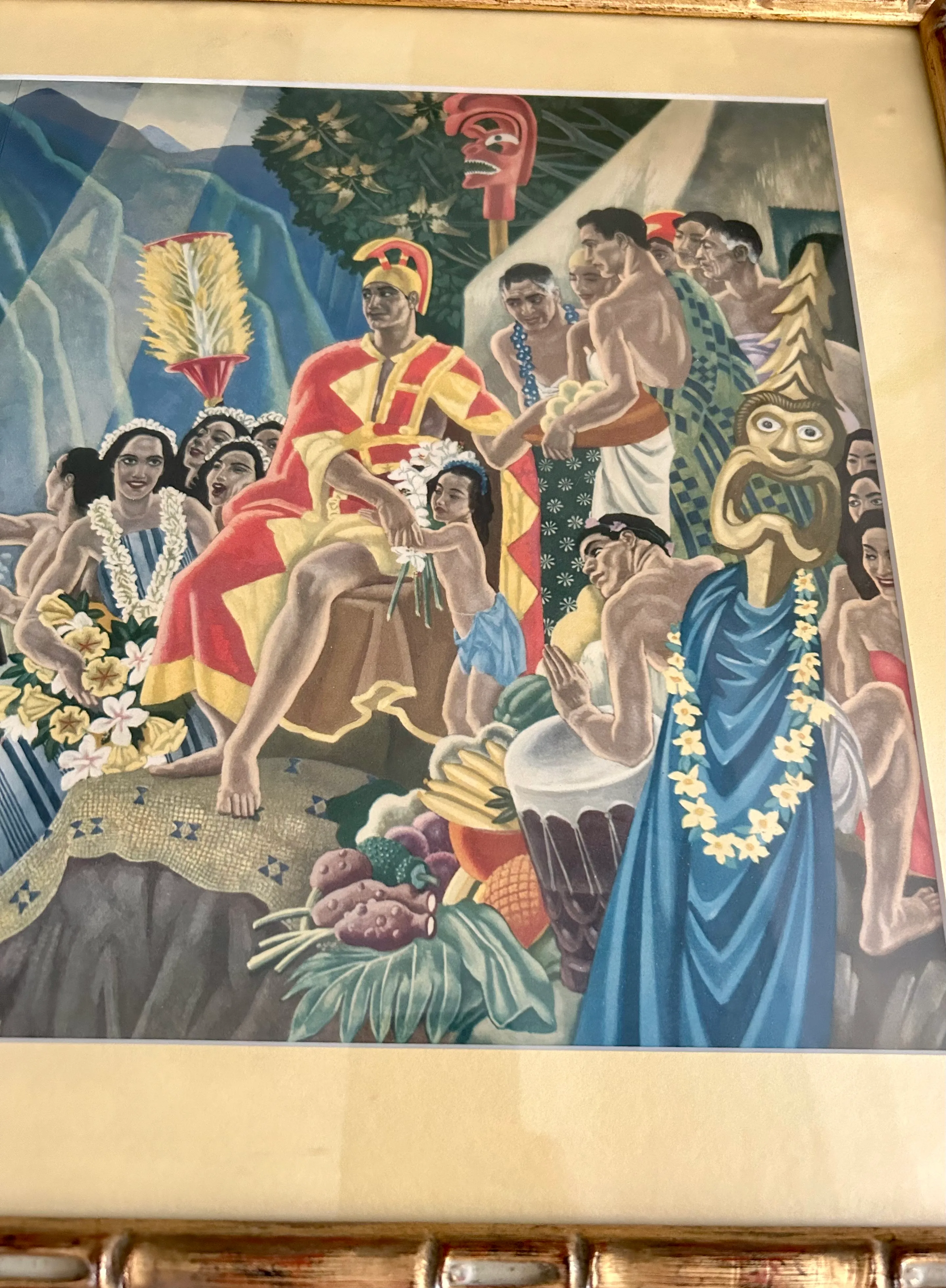 1940s Pair of Matson Lines Hawaii Lithograph Menus by Eugene