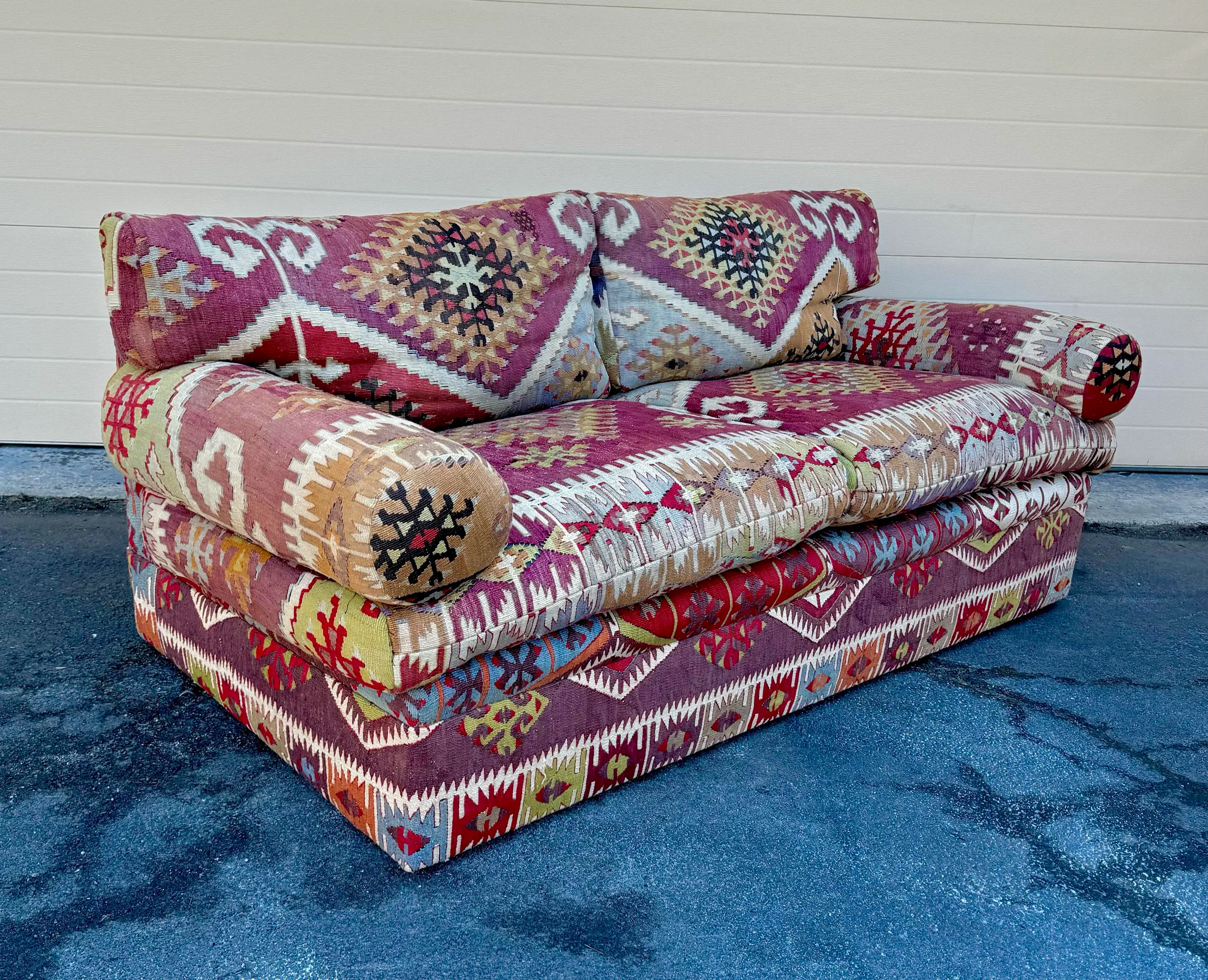 George Smith Kilim Bolster Arm Sofa Chairish