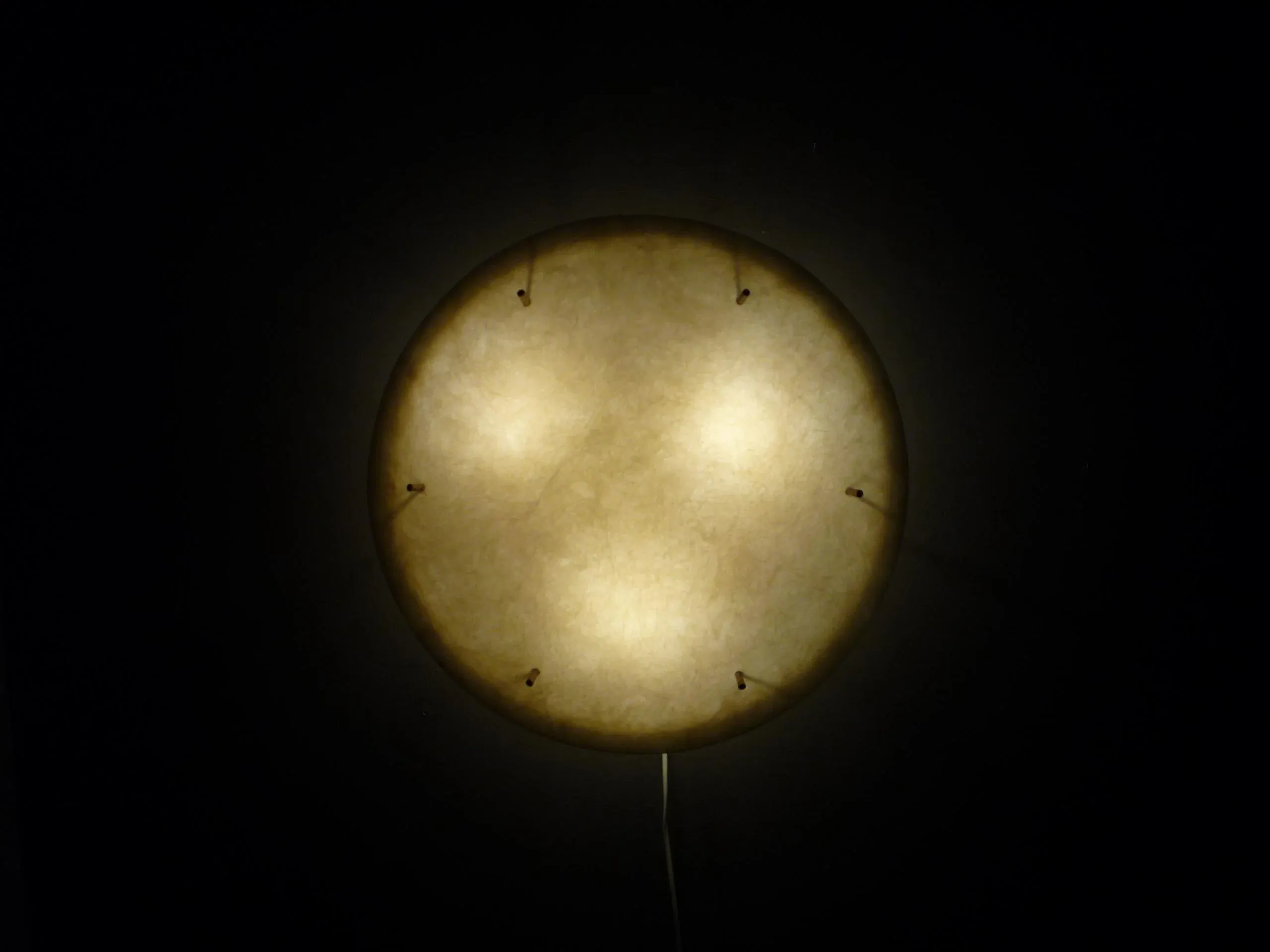 Round Sputnik Fiberglass Ceiling Lamp, 1950s