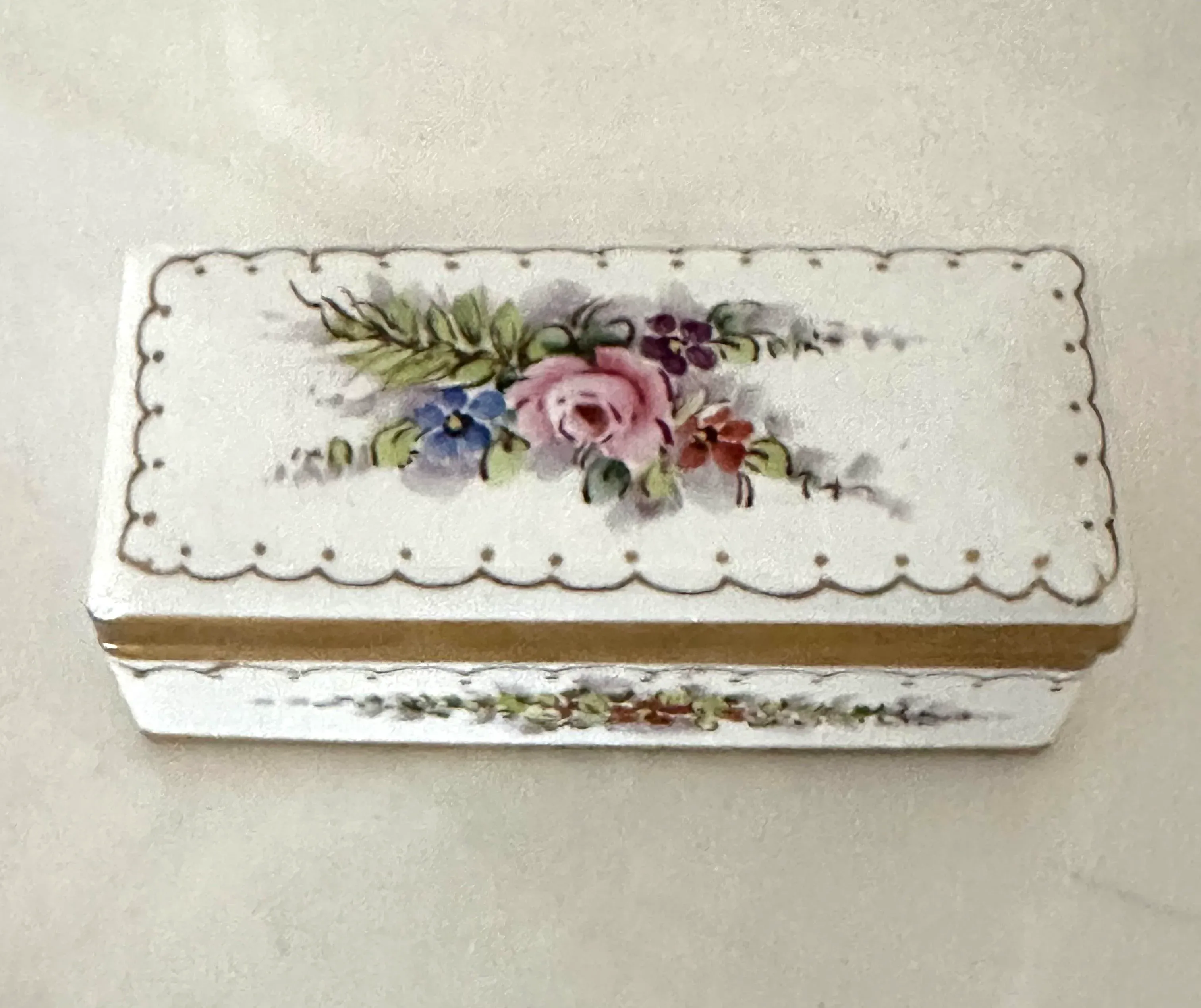 Vintage French 6 Pc Hand Painted Desk Set